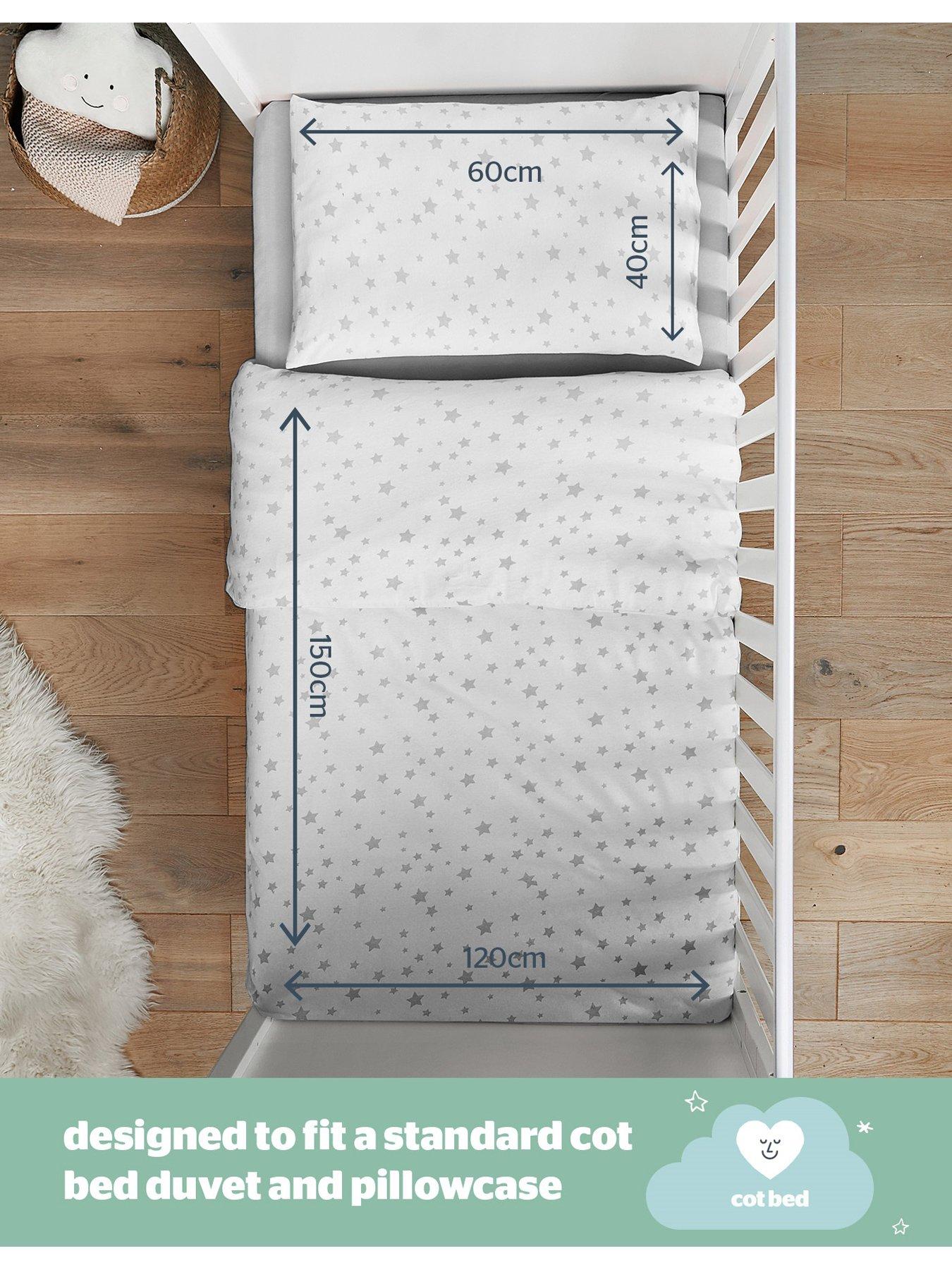 Image 5 of 7 of Silentnight Silentnight Safe Nights 100% Cotton Cot Bed Duvet Cover Set - Grey Stars