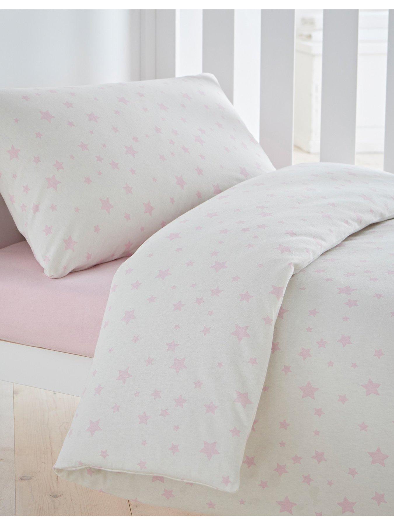 Image 1 of 7 of Silentnight Silentnight Safe Nights 100% Cotton Cot Bed Duvet Cover Set - Pink Stars
