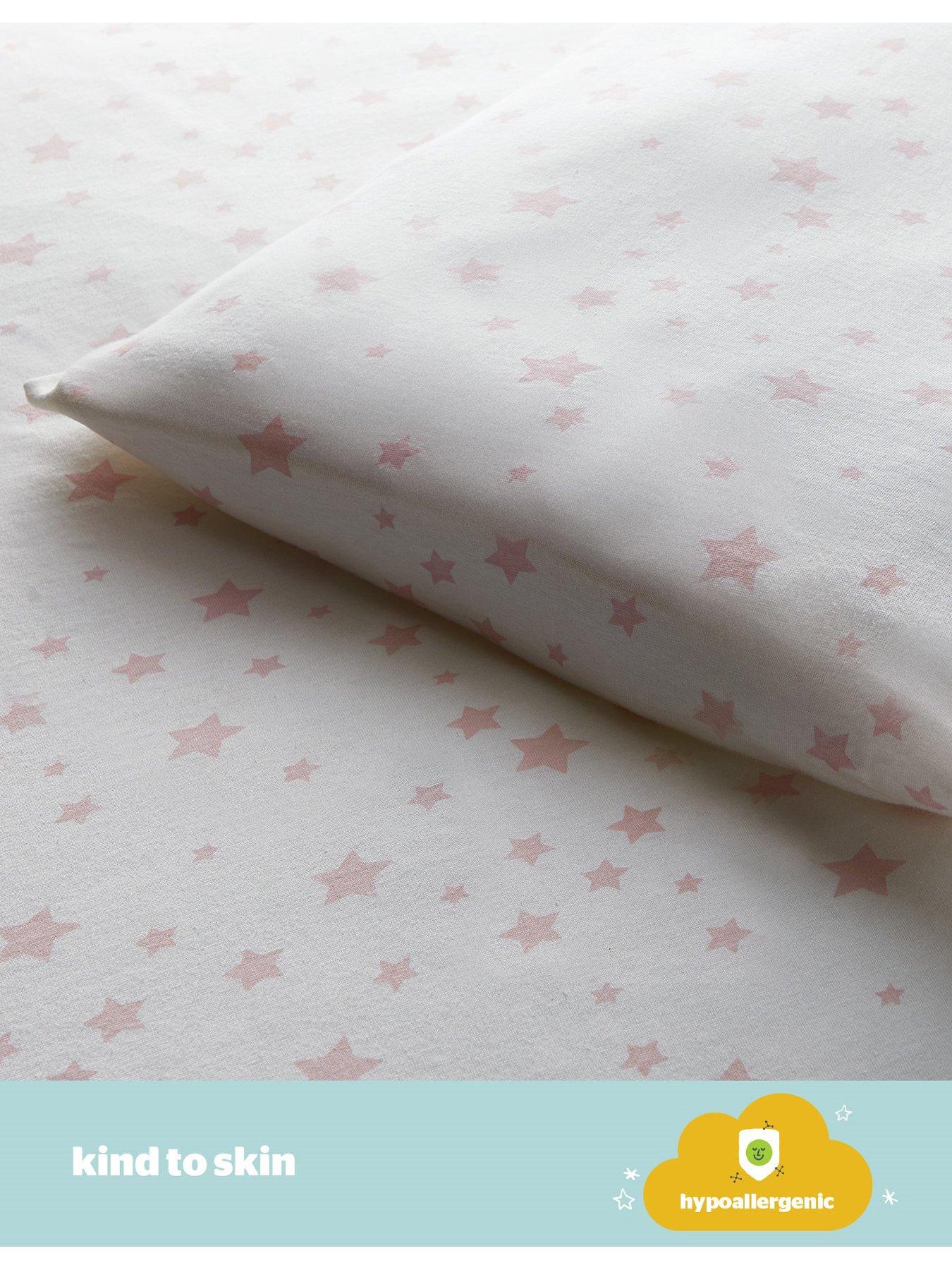 Image 4 of 7 of Silentnight Silentnight Safe Nights 100% Cotton Cot Bed Duvet Cover Set - Pink Stars