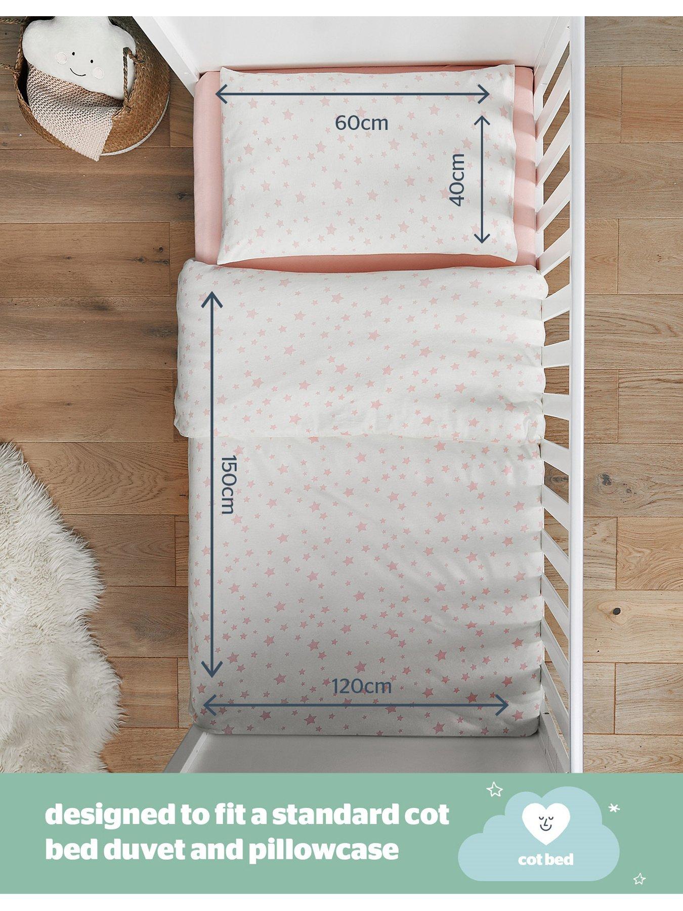 Image 5 of 7 of Silentnight Silentnight Safe Nights 100% Cotton Cot Bed Duvet Cover Set - Pink Stars