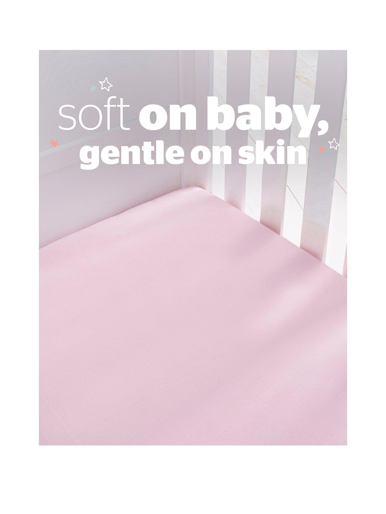 Image 2 of 7 of Silentnight Silentnight Safe Nights 2 x Pack 100% Cotton Cot Bed Fitted Sheets - 140cm x 70cm - Pink