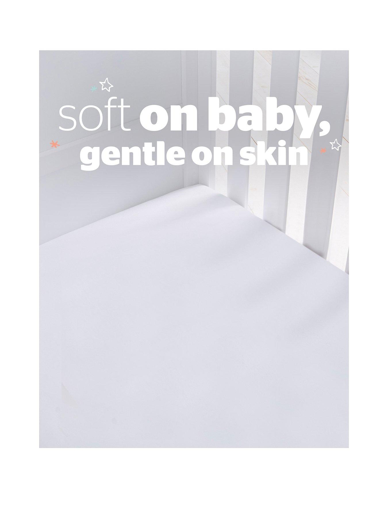 Image 2 of 7 of Silentnight Safe Nights 2 x Pack 100% Cotton Cot Bed Fitted Sheets - 140cm x 70cm (White)