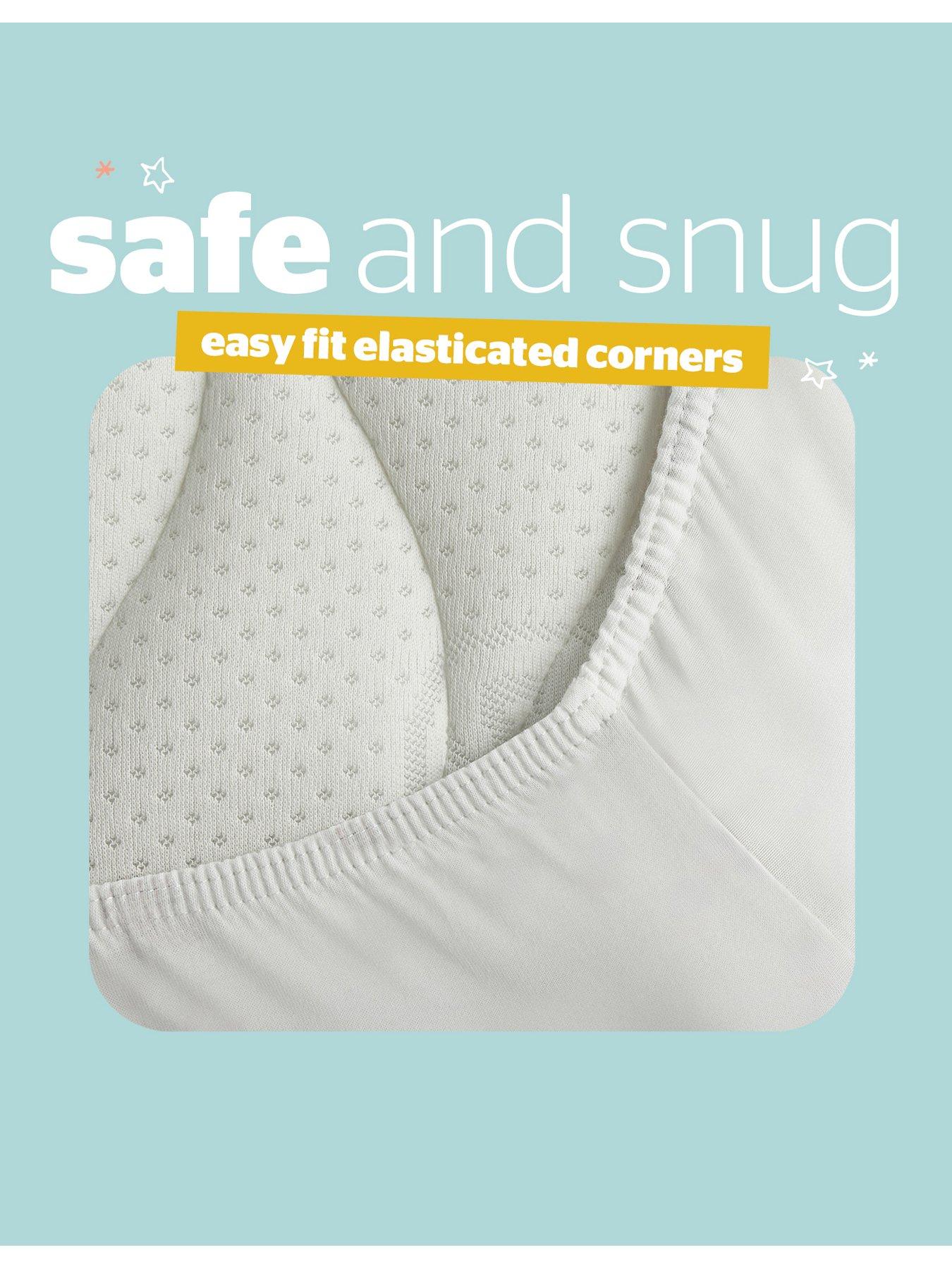 Image 5 of 7 of Silentnight Safe Nights 2 x Pack 100% Cotton Cot Bed Fitted Sheets - 140cm x 70cm (White)