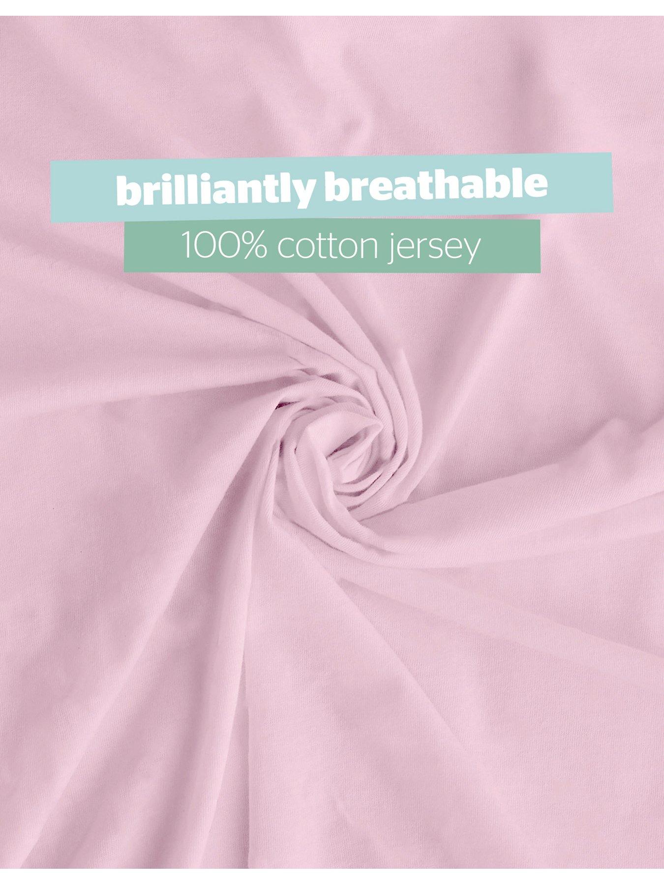 Image 3 of 7 of Silentnight Safe Nights 2 x Pack 100% Cotton Moses Basket Fitted Sheets - 74cm x 28cm (Pink)