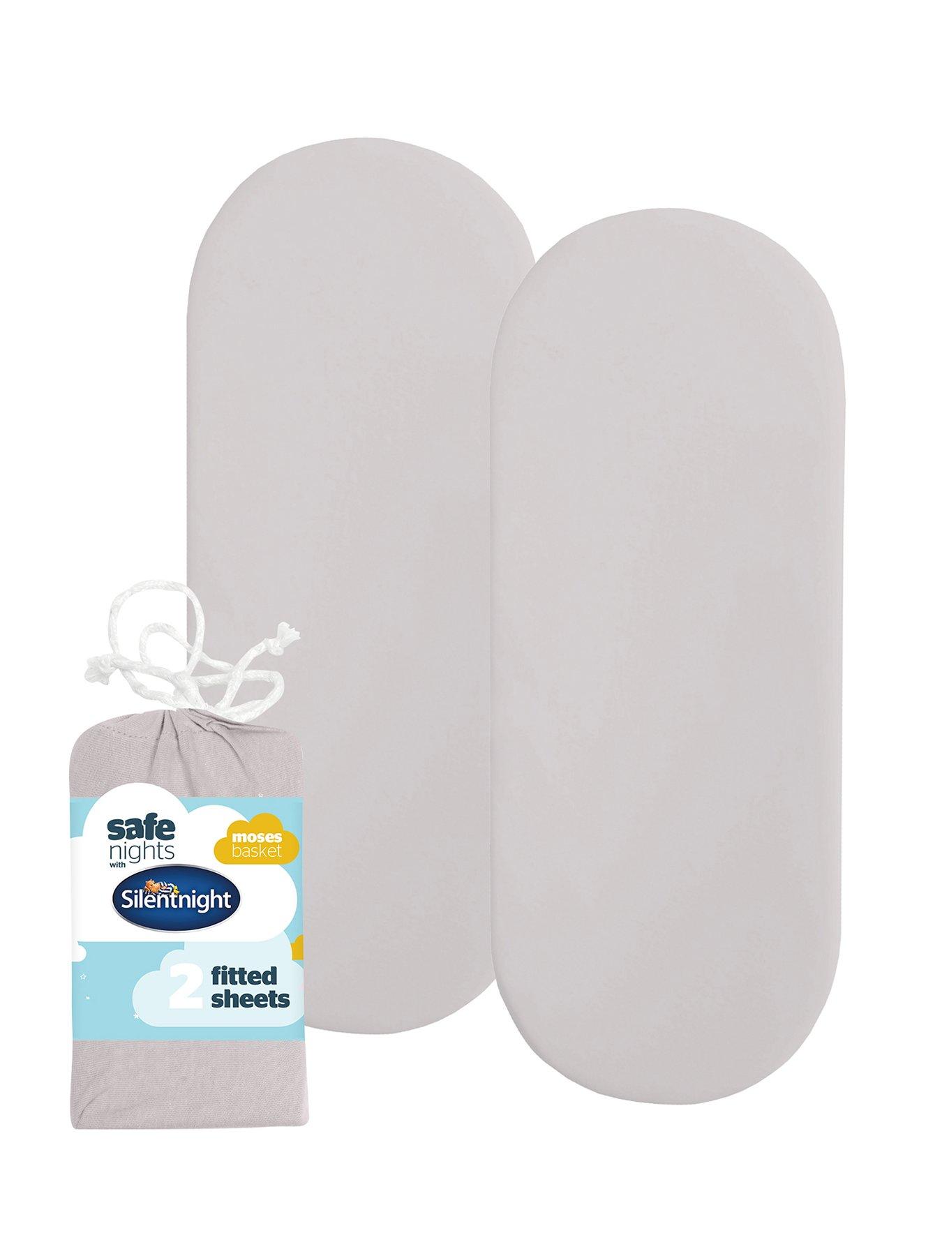 silentnight-safe-nights-2-x-pack-100-cotton-moses-basket-fitted-sheets-74cm-x-28cm-grey