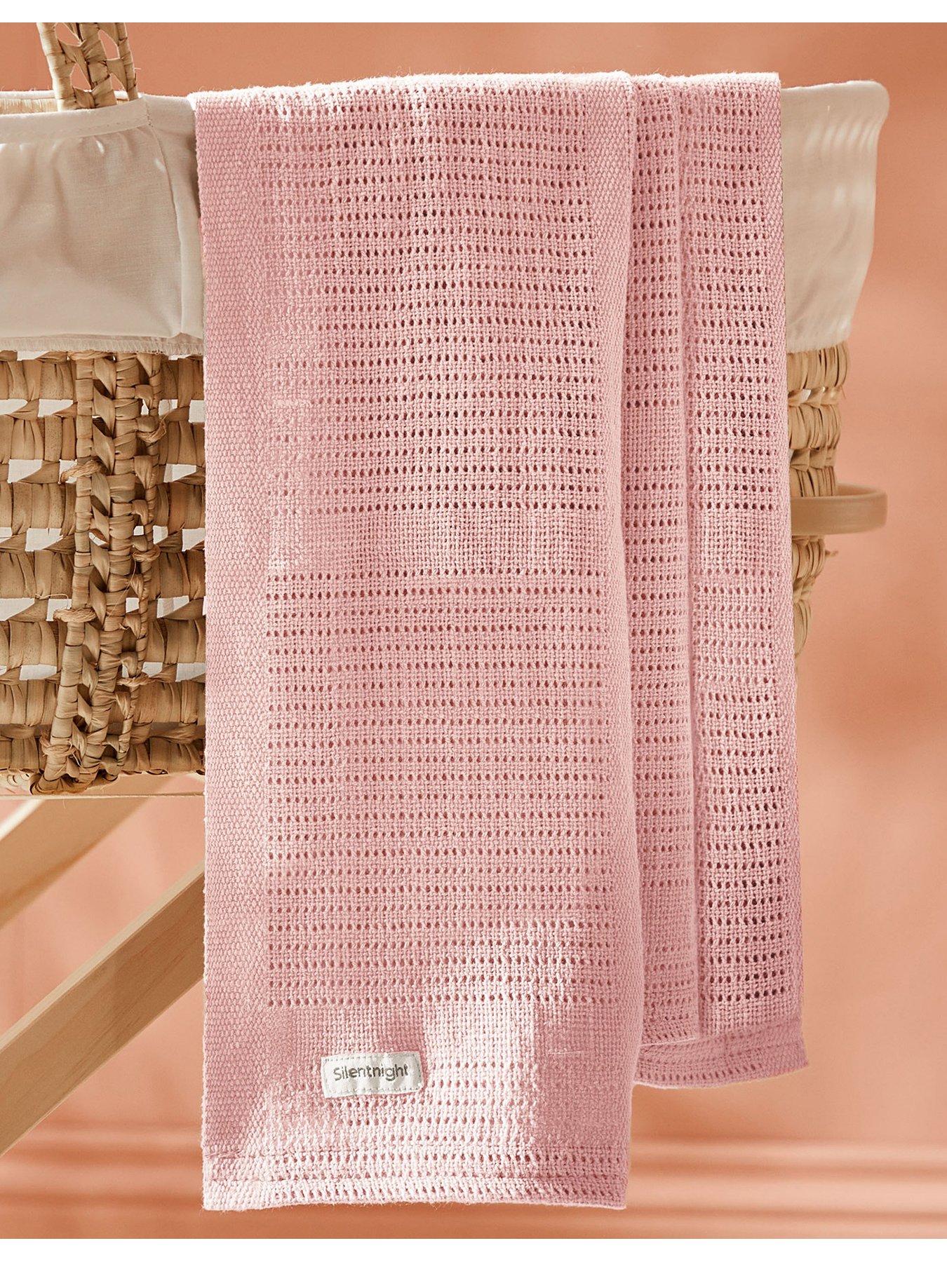 Image 1 of 7 of Silentnight Silentnight Safe Nights 2 Pack 100% Cotton Cellular Blanket 75cm x 95cm - Pink