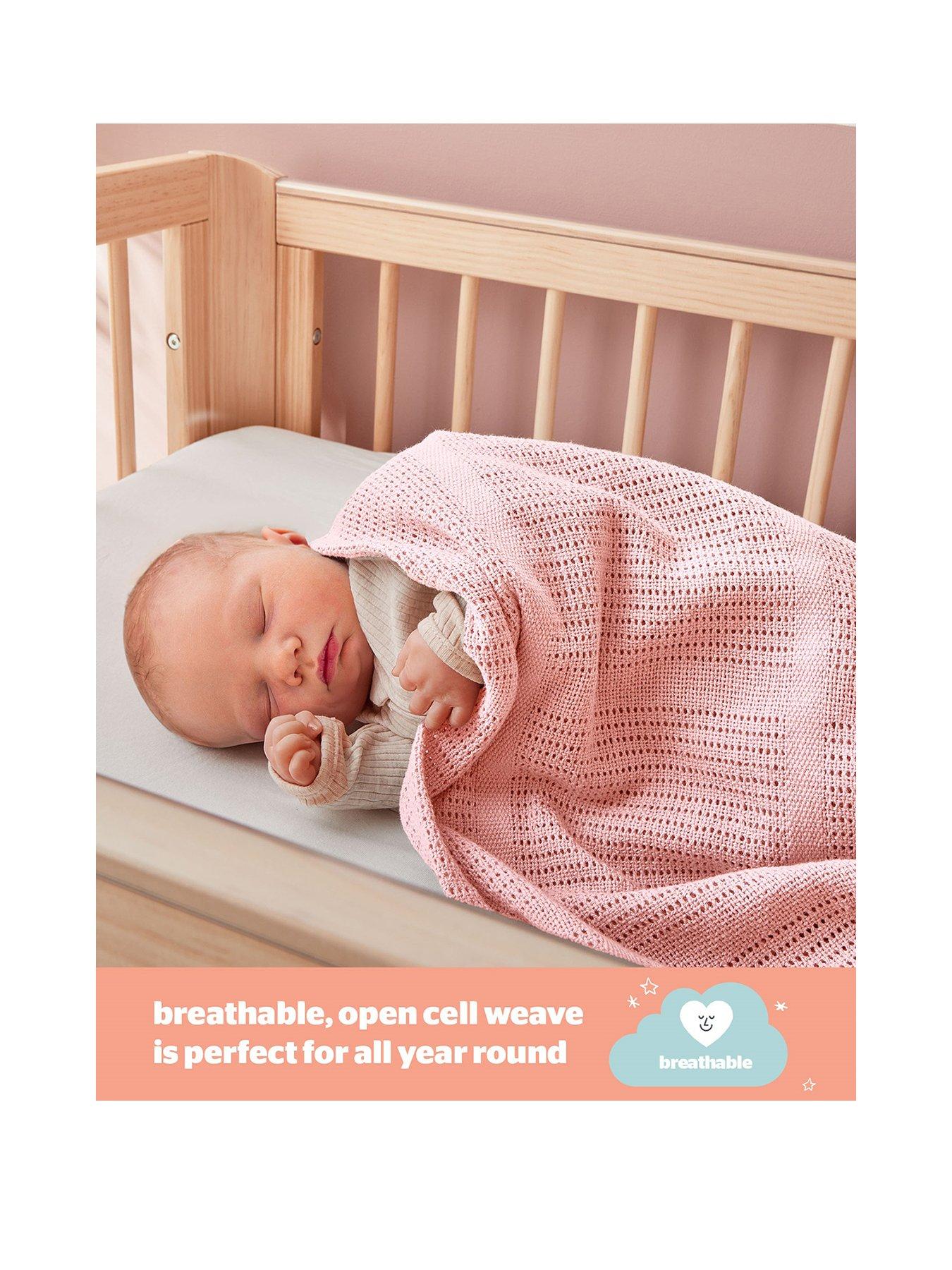 Image 3 of 7 of Silentnight Silentnight Safe Nights 2 Pack 100% Cotton Cellular Blanket 75cm x 95cm - Pink