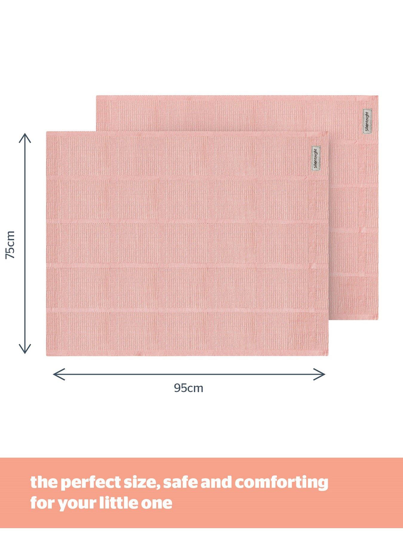 Image 5 of 7 of Silentnight Silentnight Safe Nights 2 Pack 100% Cotton Cellular Blanket 75cm x 95cm - Pink