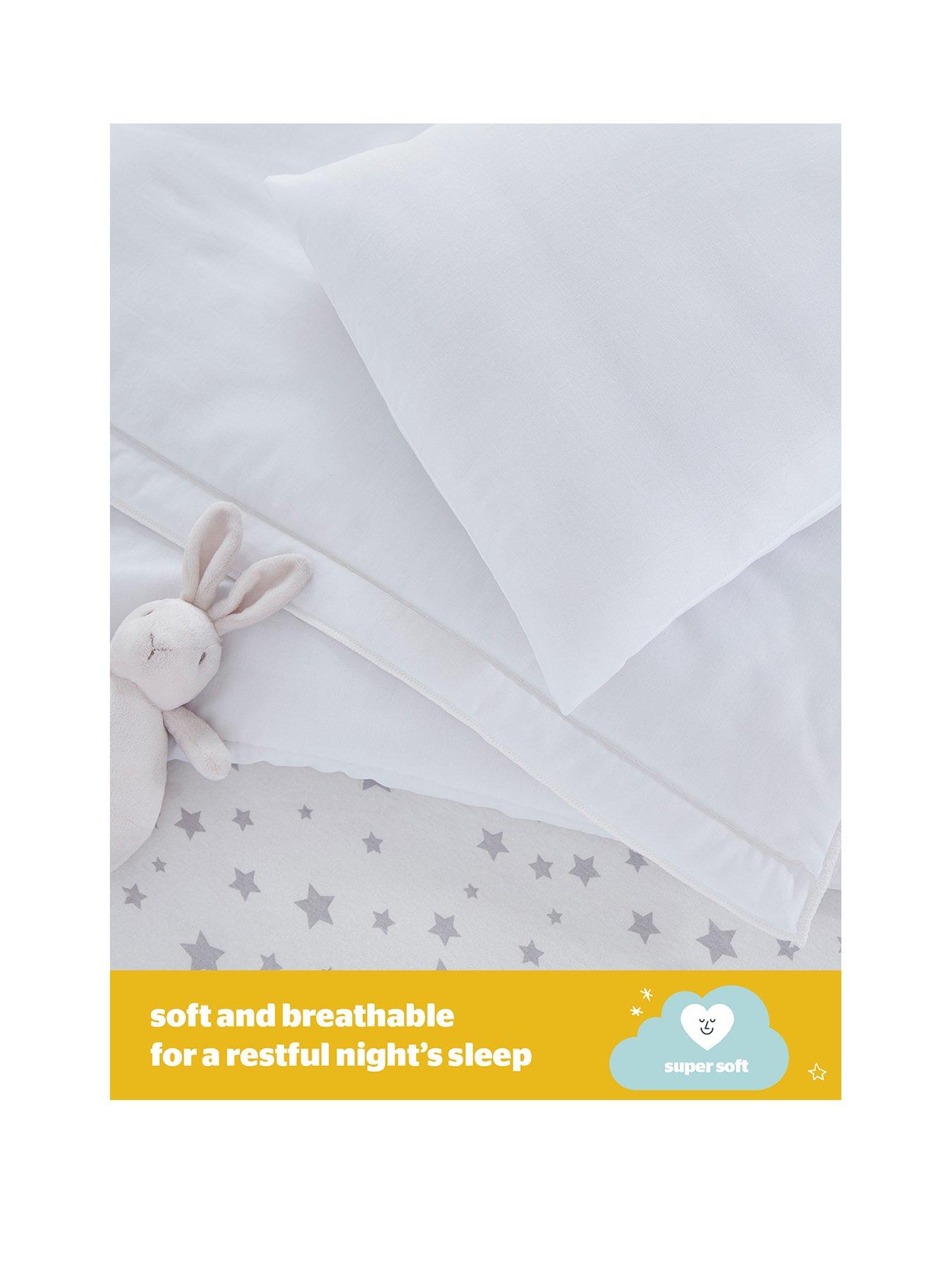 Image 3 of 7 of Silentnight Safe Nights Anti Allergy Cot Bed Bedding Bundle - Pillow, 4 Tog Duvet and Duvet Cover Set (Grey Stars)