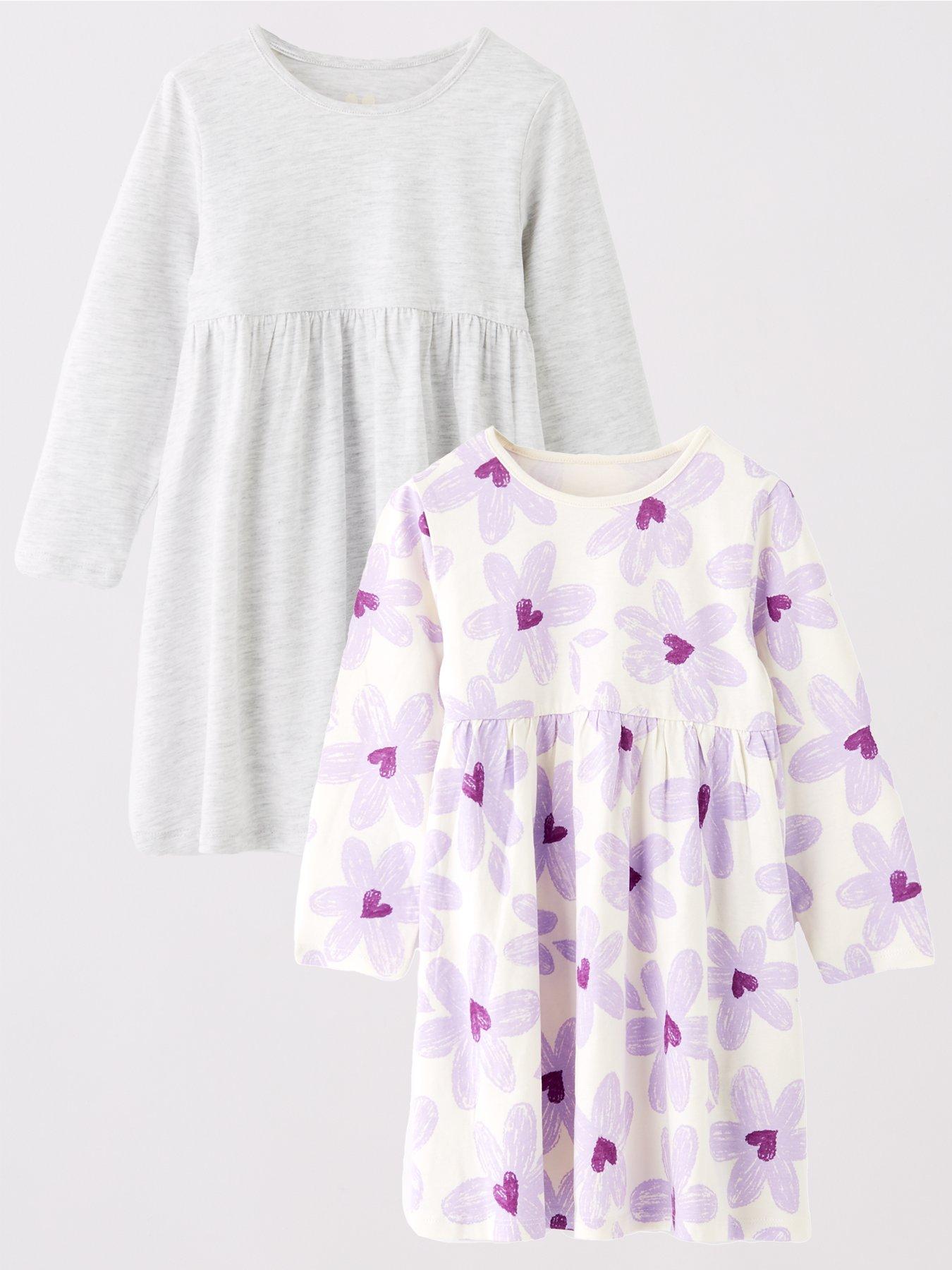 Image 1 of 5 of Mini V by Very Girls 2 Pack Jersey Dresses - Multi