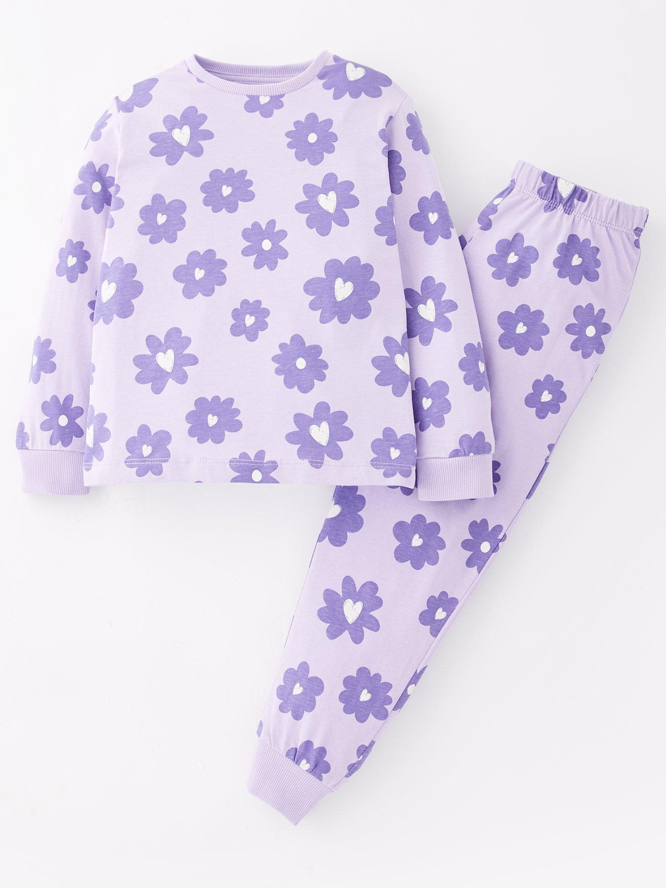 the-very-collection-girls-single-oversized-floral-print-pyjamas-multifront