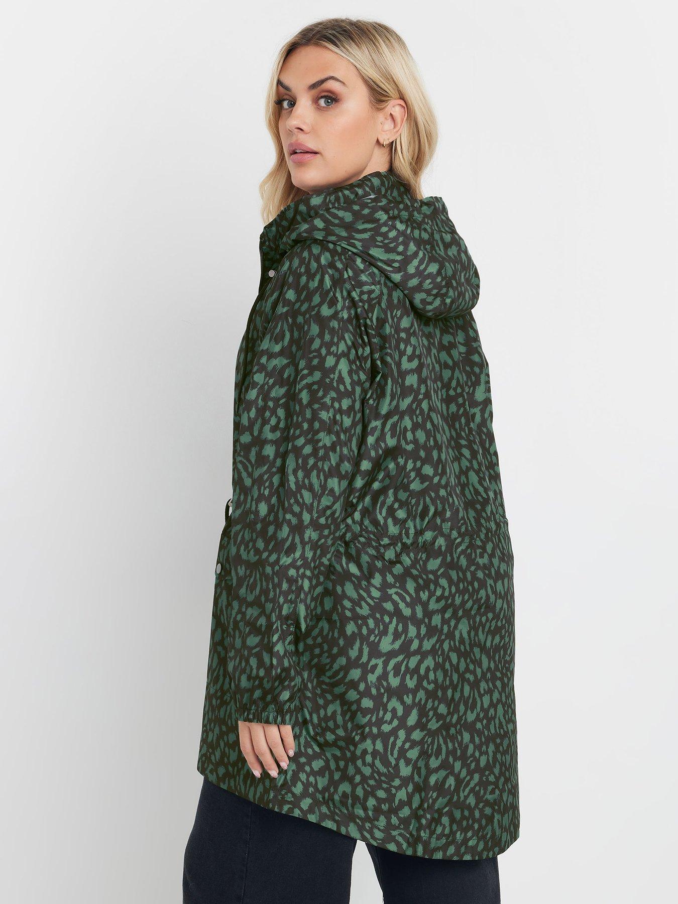 yours-curve-leopard-lightweight-parka-greenstillFront