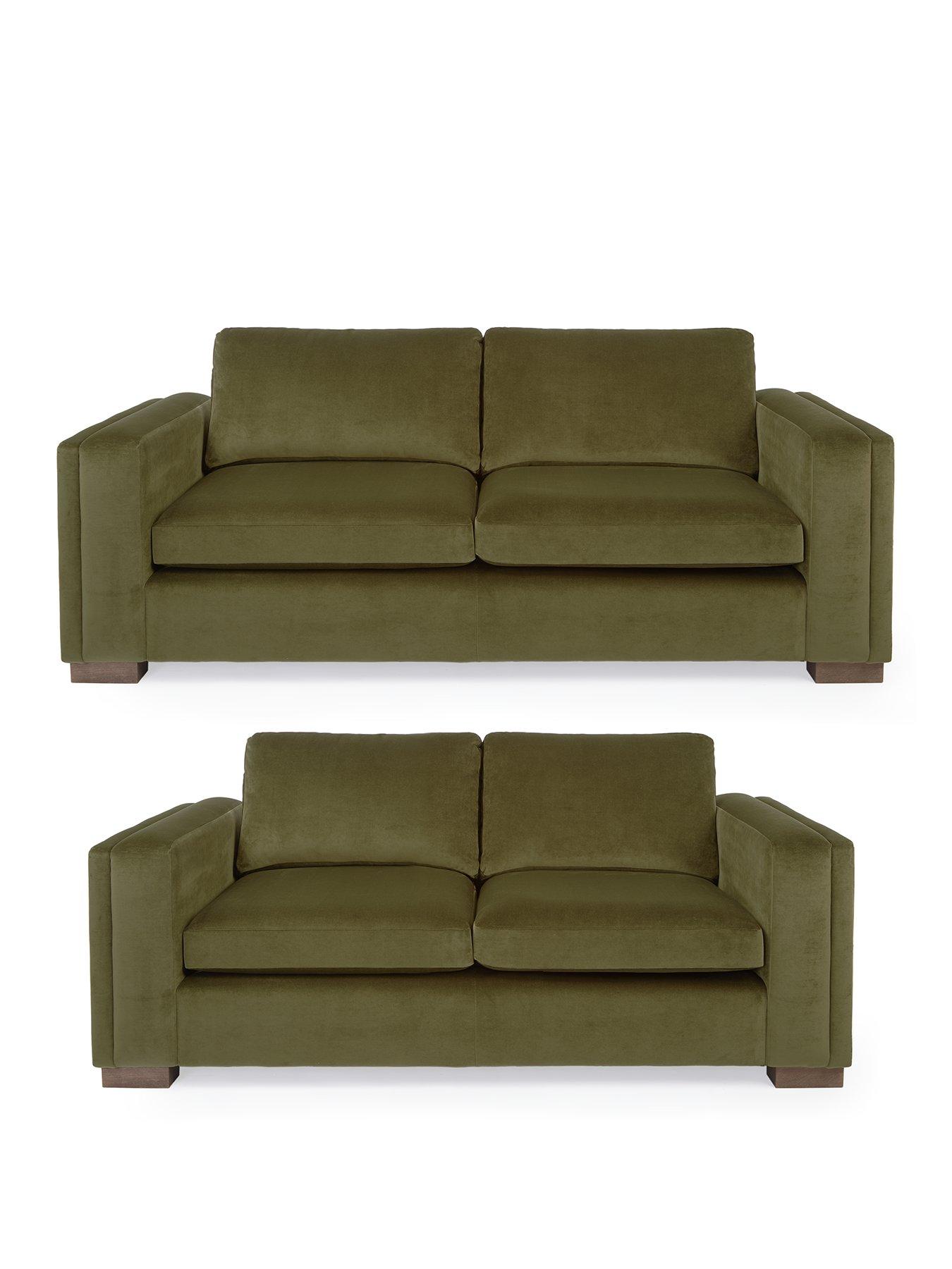 Image 1 of 6 of The Very Collection Maison Velvet 3 + 2 Seater Set (Buy &amp; SAVE!)
