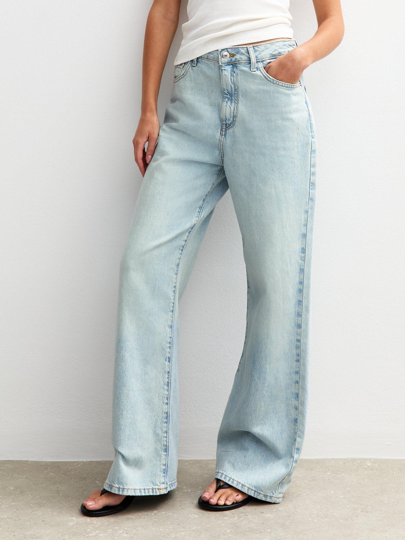 Image of New Look Light Blue Adalae High Waist Wide Leg Jeans