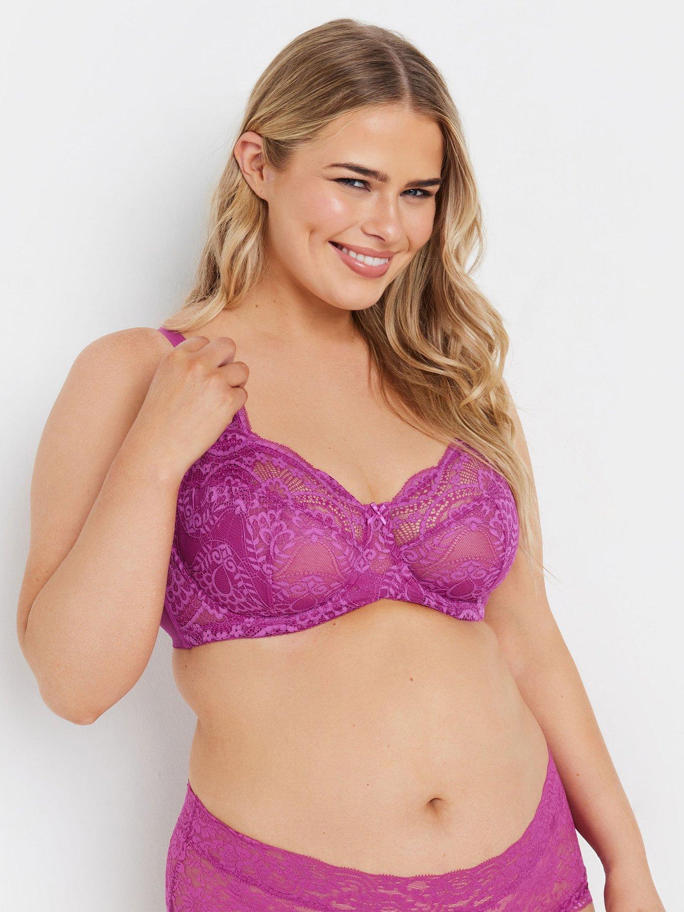 Image of Yours Curve Swirl Lace Non Padded Underwired Bra