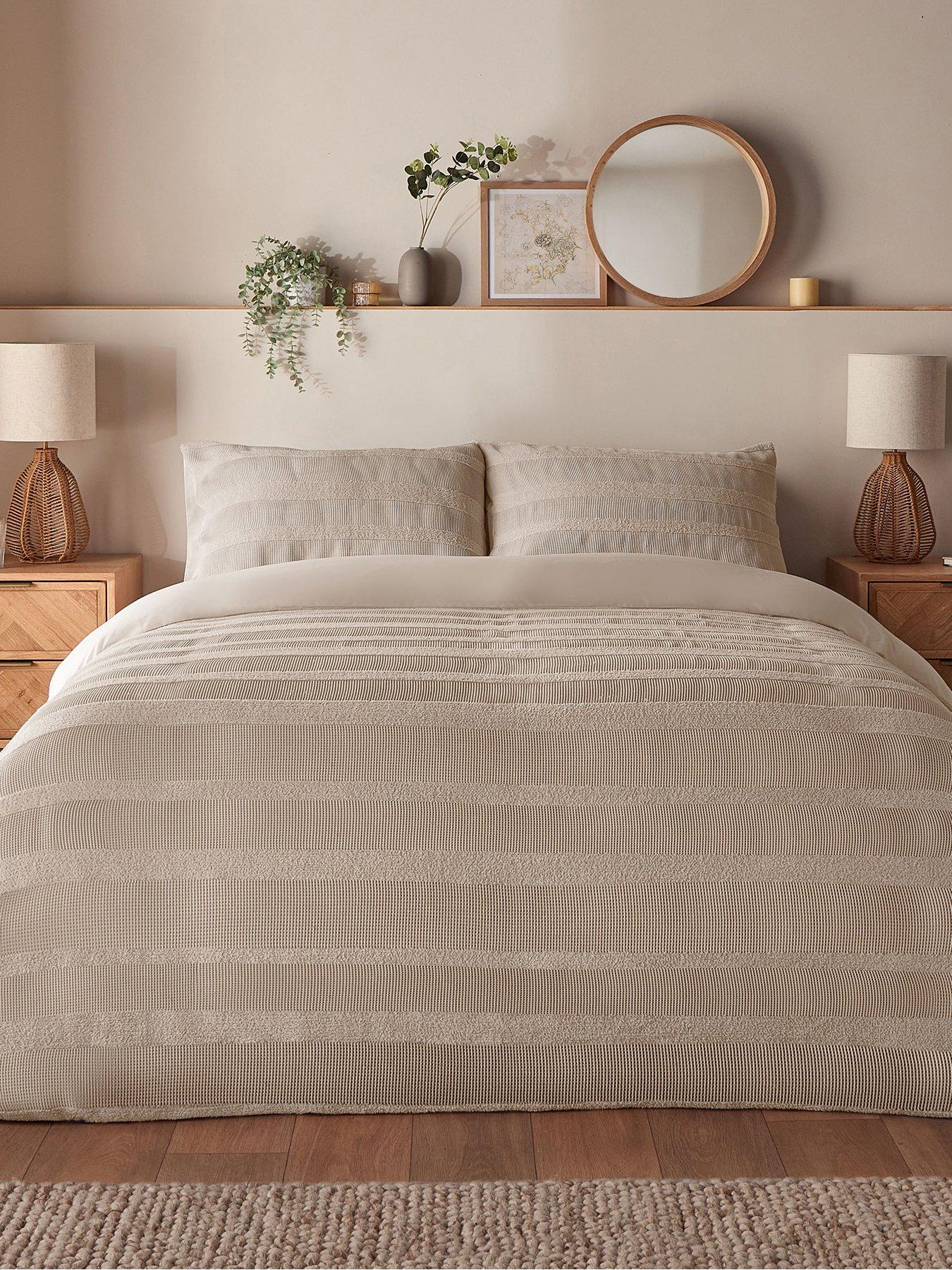 Image 1 of 7 of Silentnight Supersoft Textured Duvet Cover Set - Natural