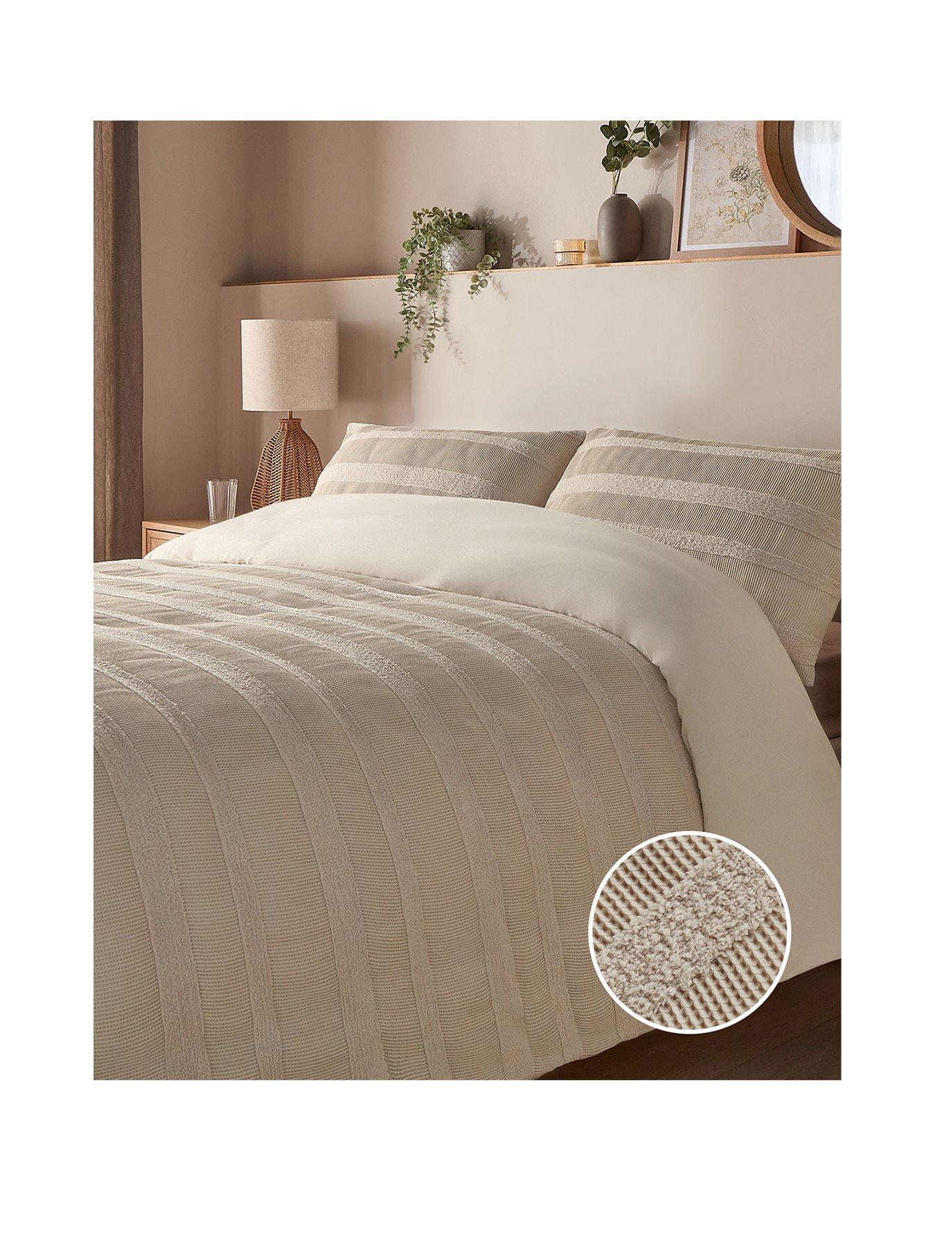 Image 2 of 7 of Silentnight Supersoft Textured Duvet Cover Set - Natural
