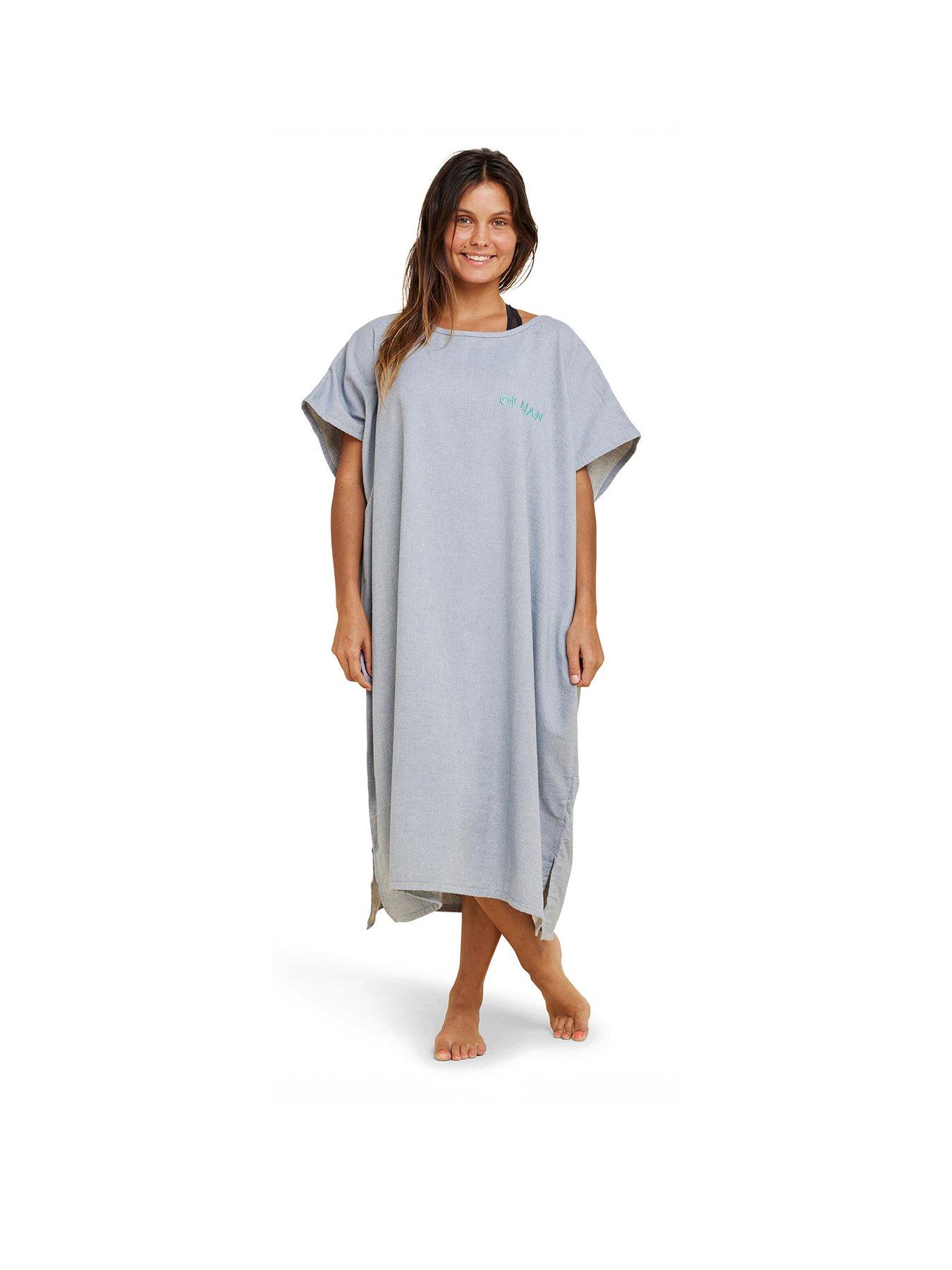 Image of Decathlon Adult Surf Poncho - 100 Mottled Grey