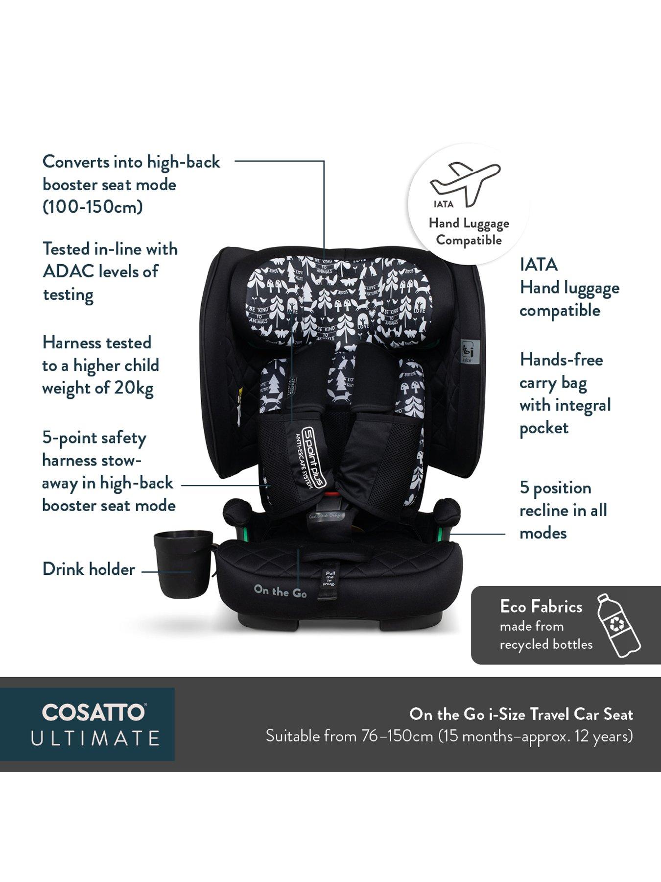 Image 6 of 8 of Cosatto On The Go iSize Travel Car Seat - Itchy Feet Rosy