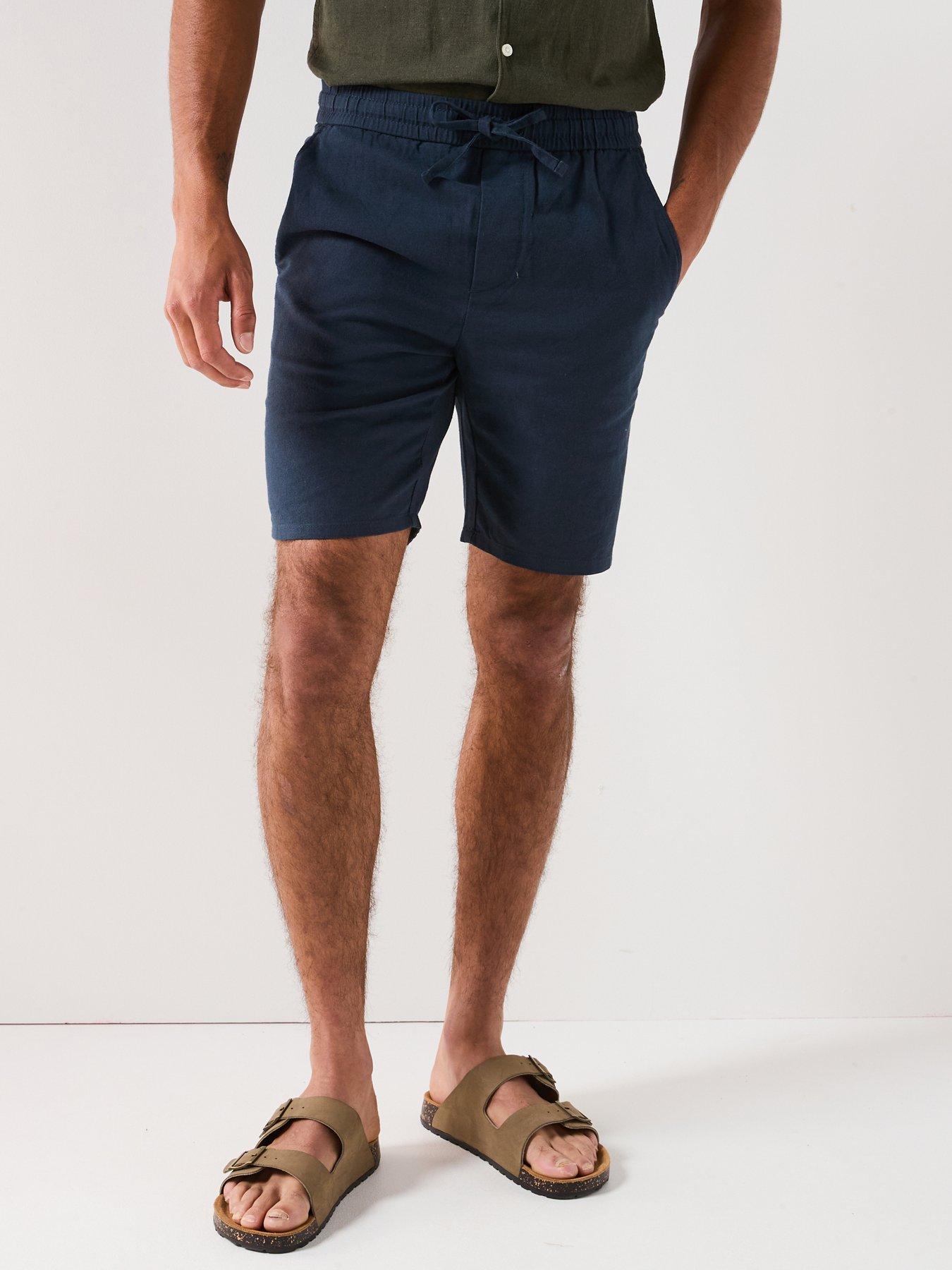 ONLY & SONS Linus Linen Blend Chino Shorts - Navy