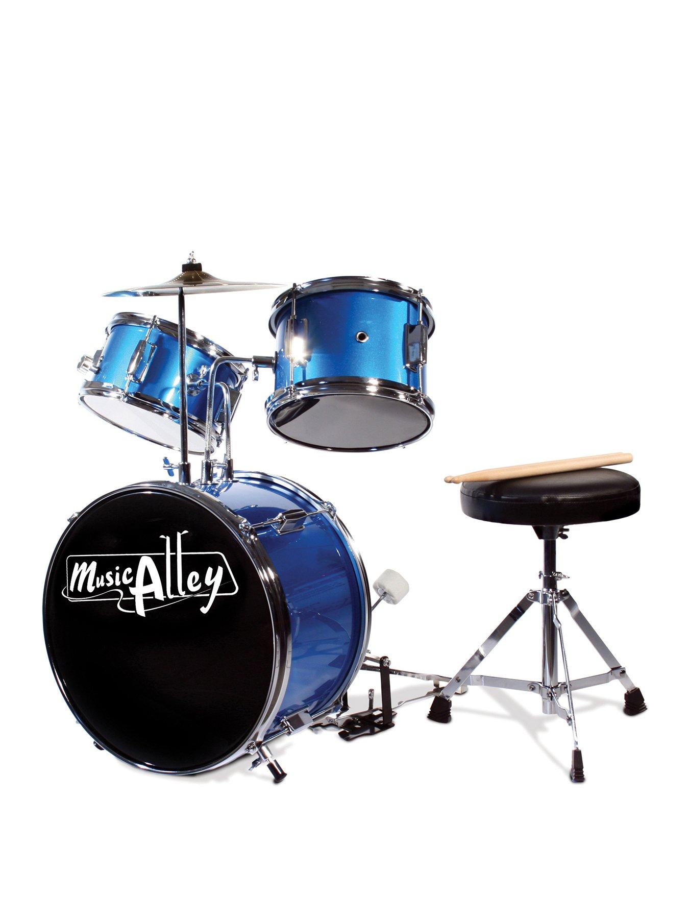 Image 1 of 6 of Music Alley Kids 3-Piece&nbsp;Drum Set with Throne, Cymbal, Pedal &amp; Drumsticks