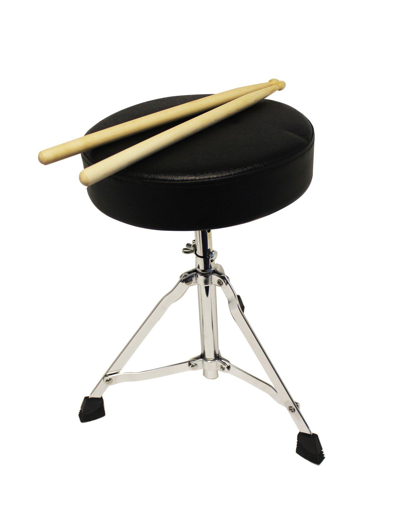Image 6 of 6 of Music Alley Kids 3-Piece&nbsp;Drum Set with Throne, Cymbal, Pedal &amp; Drumsticks