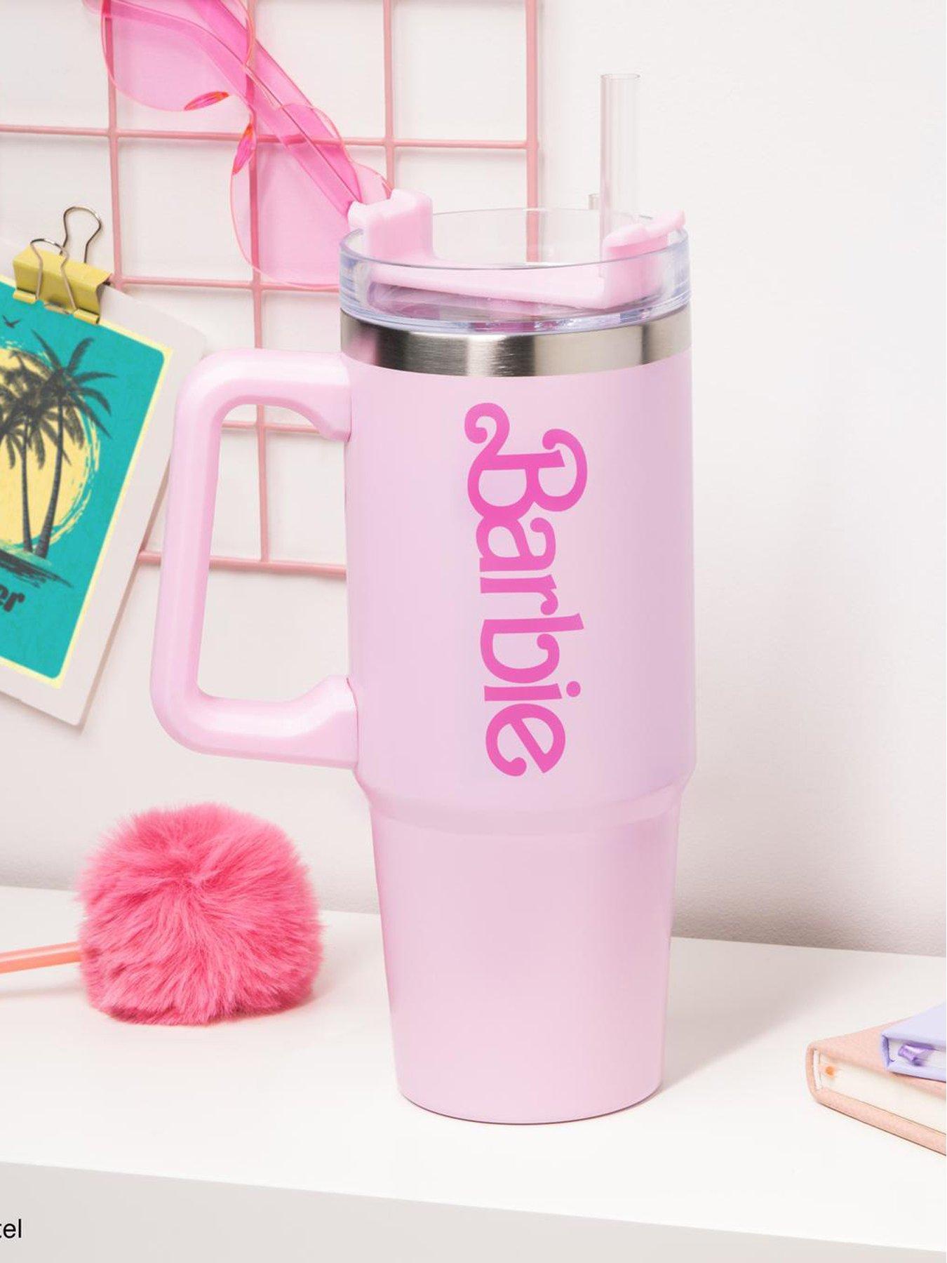 Image 1 of 5 of Barbie Pink Travel Mug - Officially Barbie Licensed 1.2l Extra-large Insulated Tumbler For Hot And Cold Drinks, With Multi-way Lid &amp; Handle