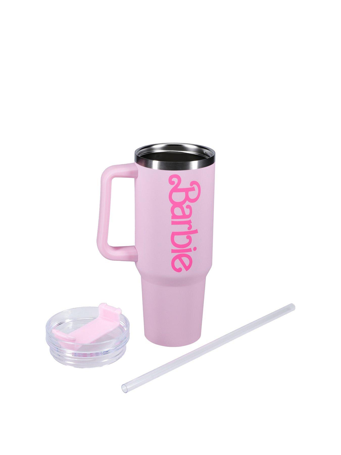 Image 2 of 5 of Barbie Pink Travel Mug - Officially Barbie Licensed 1.2l Extra-large Insulated Tumbler For Hot And Cold Drinks, With Multi-way Lid &amp; Handle