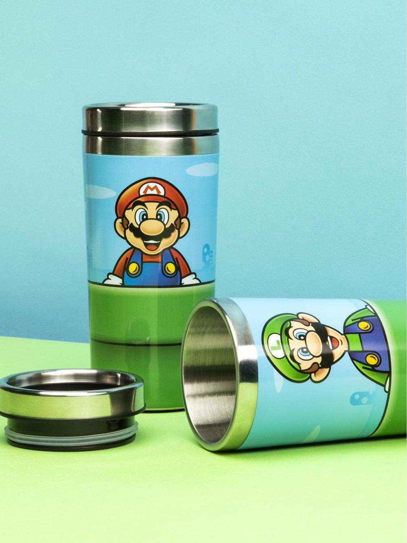 undefined Super Mario Warp Pipe Stainless Steel Travel Mug, Officially Licensed Nintendo Drinkware With Mario  &  Luigi
