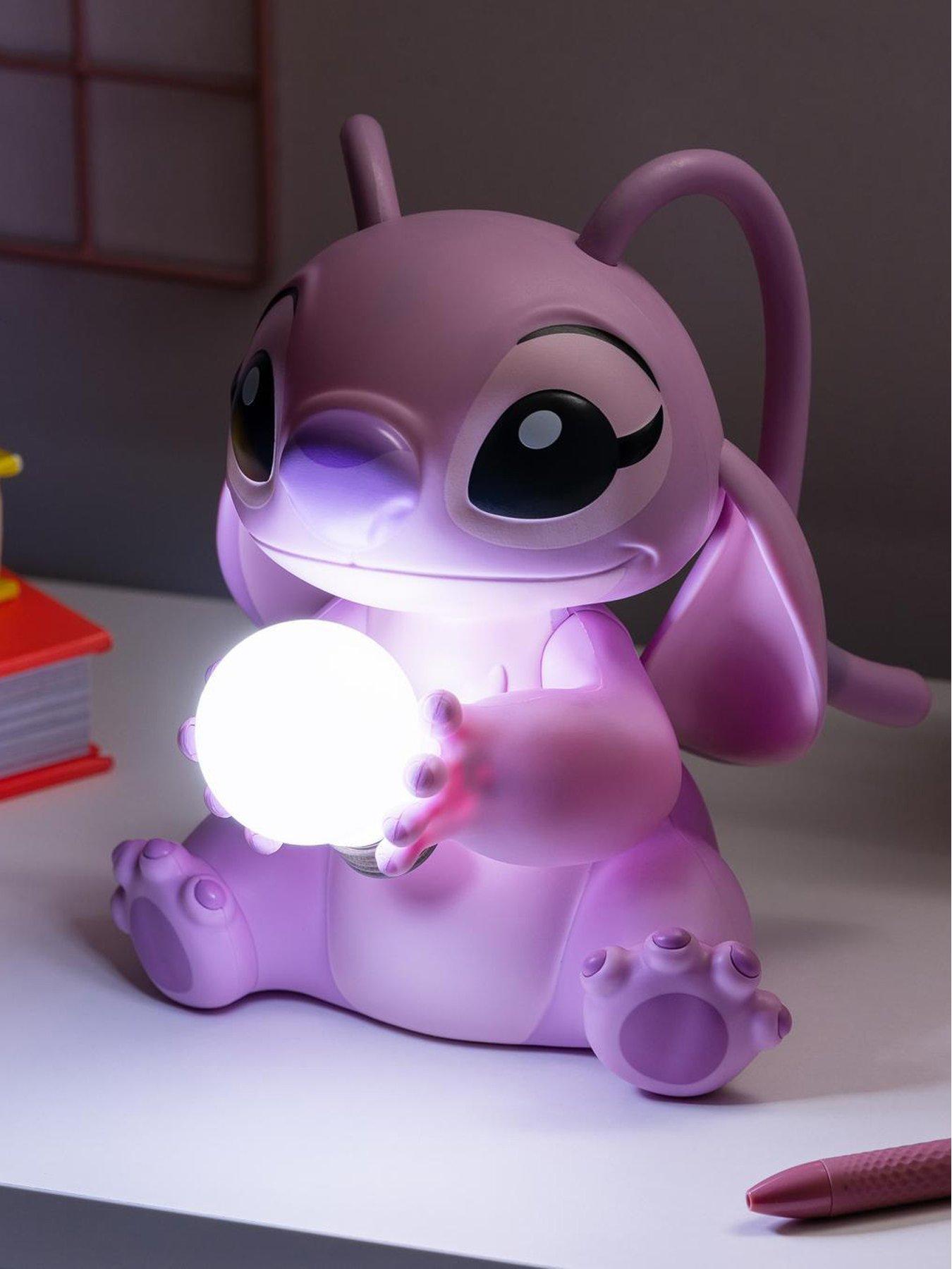 Lilo & Stitch Angel Light - Officially Licensed Lilo And Stitch Cute Pink Bedroom Lamp, Disney Collectible Gift For Fans, Night Light And Décor