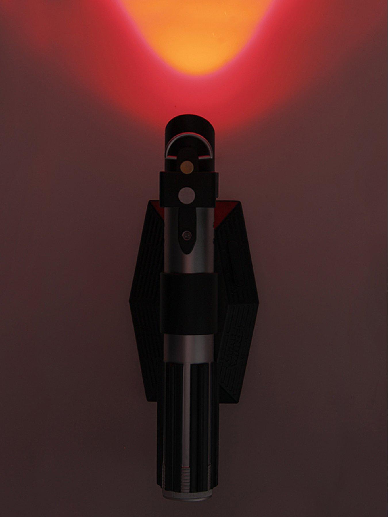 Star Wars Lightsaber Uplighter Wall Light - Darth Vader Sith Red Beam, Officially Licensed Star Wars With Sounds And Night Light Mode