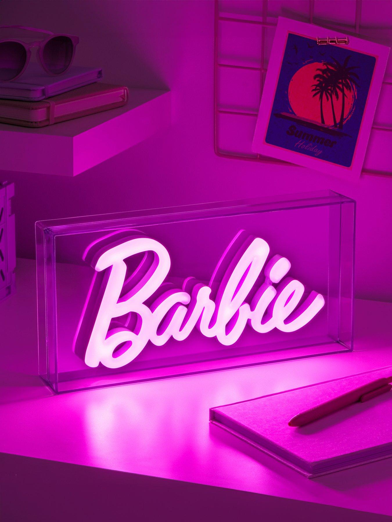 Image 1 of 6 of Barbie Barbie Led Neon Light - Officially Licensed Free Standing Or Wall Mountable Pink Light Sign - Play Makeup Room Accessories And Decor For Bedroom