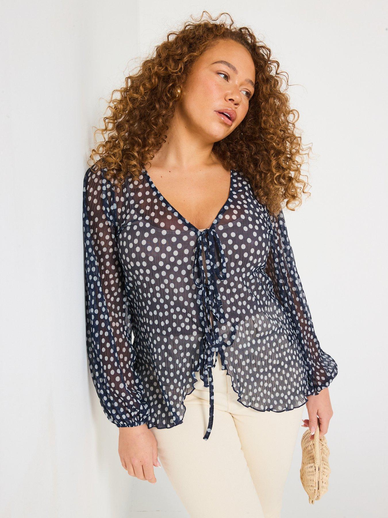 undefined Tie Detail Mesh Top - Multi