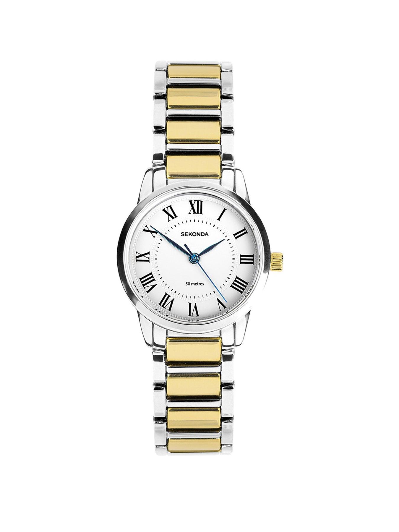 Image of Sekonda Sekonda Womens Beaumont Two Tone Alloy Bracelet with White Dial Analogue Watch