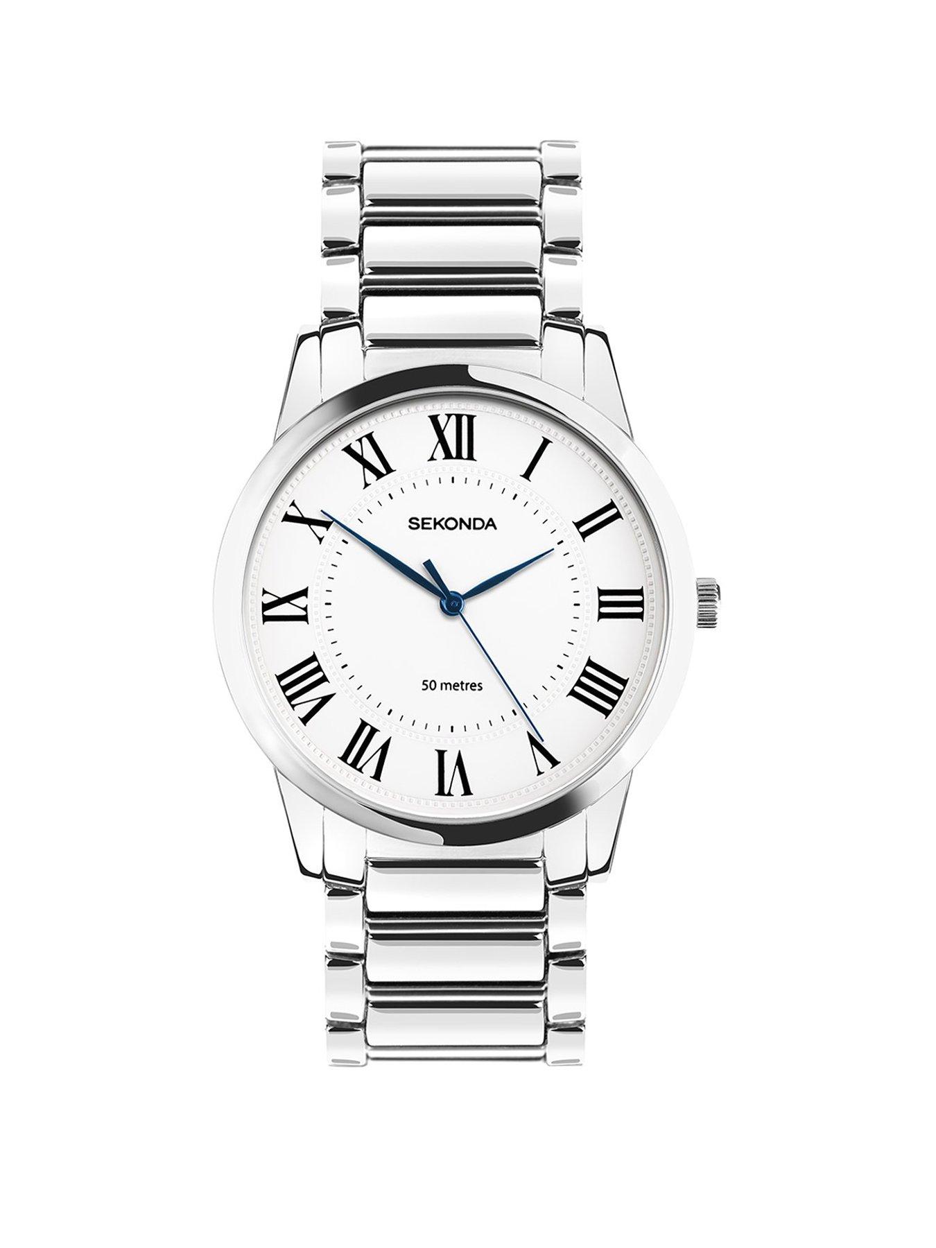 Image 1 of 6 of Sekonda Sekonda Mens Beaumont Silver Alloy Bracelet with White Dial Analogue Watch