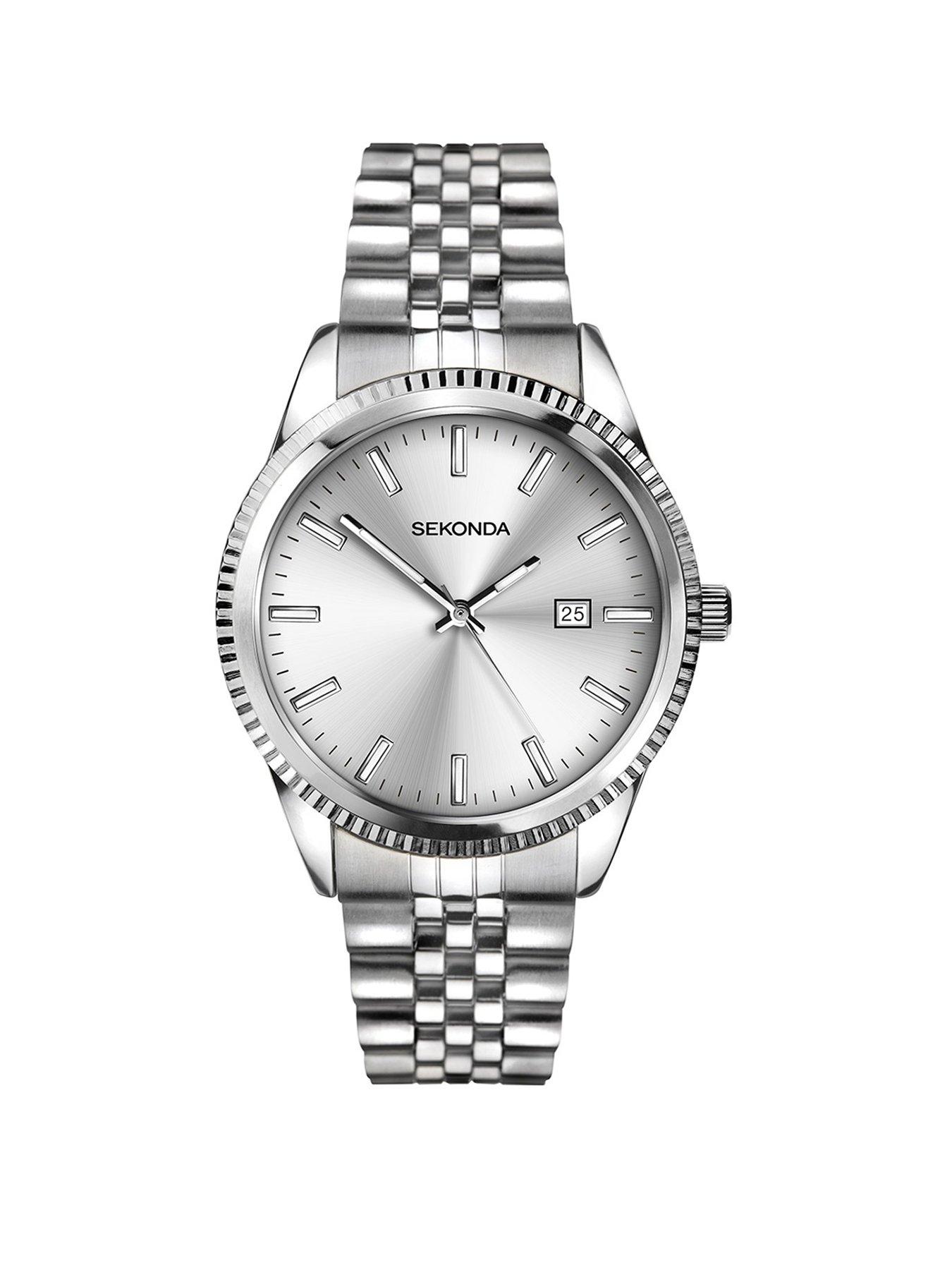 undefined Sekonda Mens King Silver Stainless Steel Bracelet with Silver Dial Analogue Watch