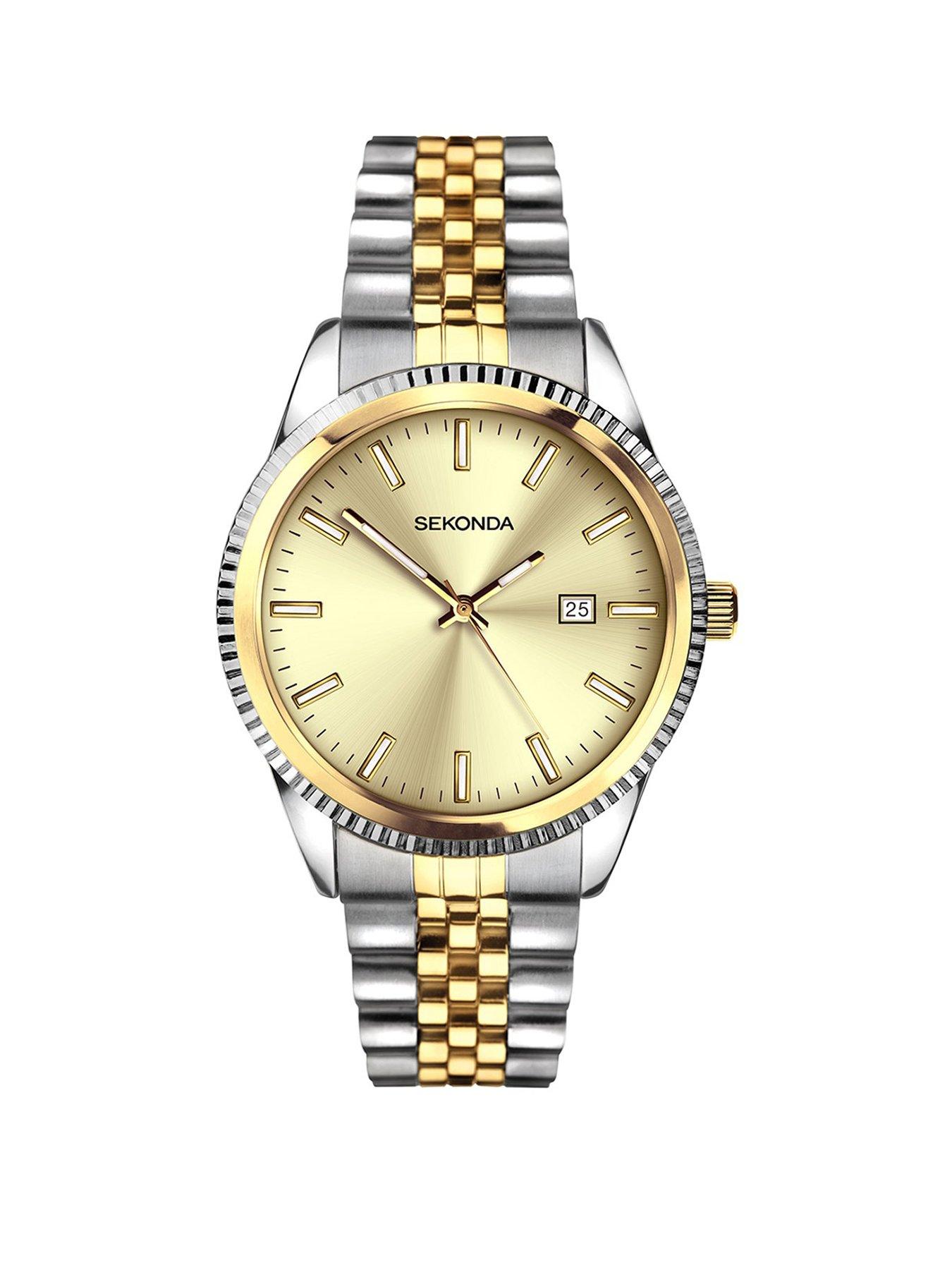 undefined Sekonda Mens King Two Tone Stainless Steel Bracelet with Champagne Dial Analogue Watch