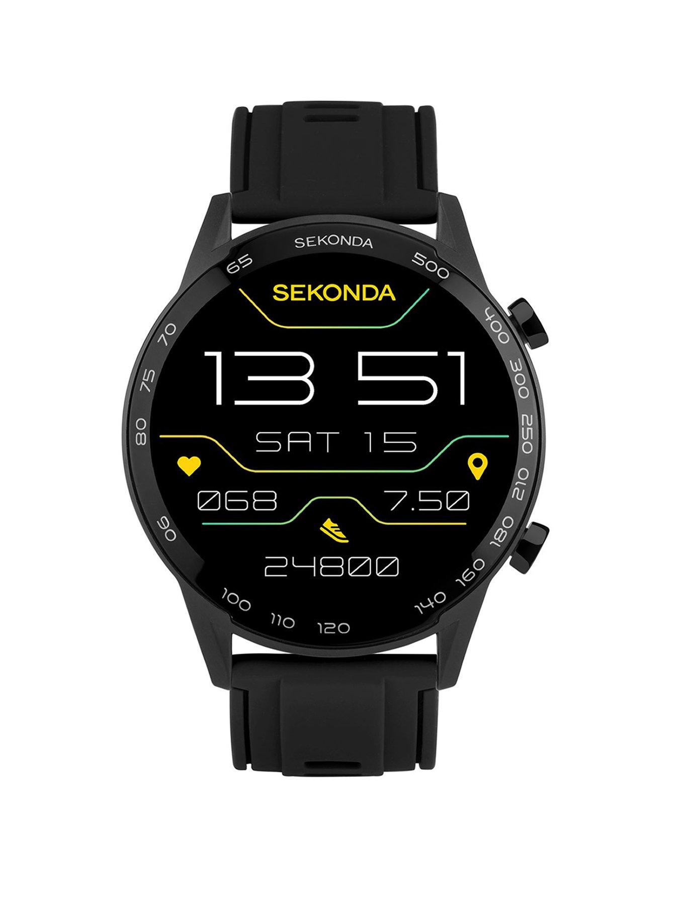Sekonda Sekonda Mens Active Plus Black Silicone Bracelet with LCD Dial Smartwatch
