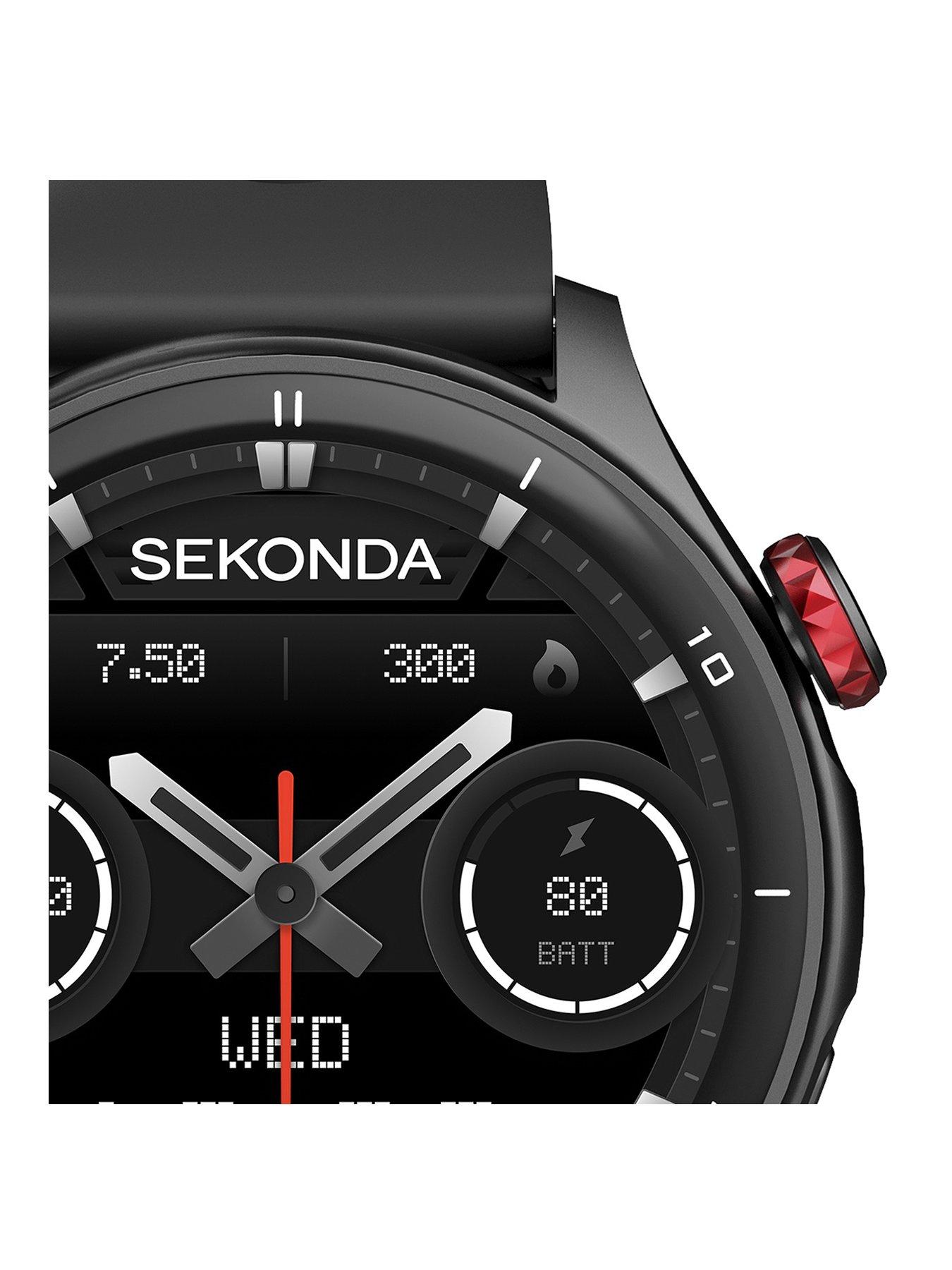 Image 2 of 7 of Sekonda Sekonda Mens Active Pro Black &amp; Grey Silicone Bracelet with AMOLED Dial Smartwatch