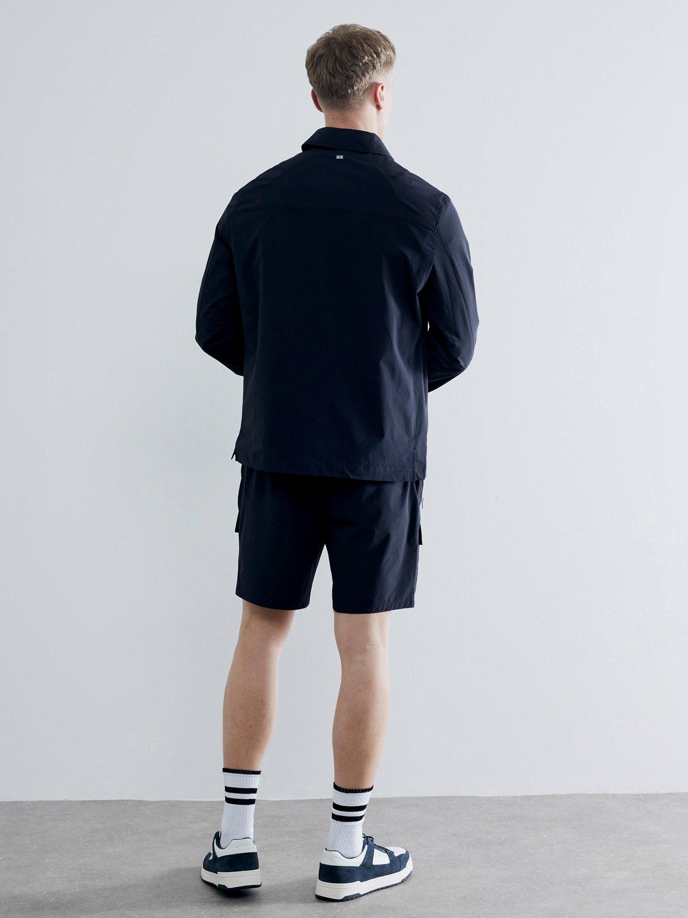 Image 2 of 4 of River Island Mayer Stretch Cargo Shorts - Black