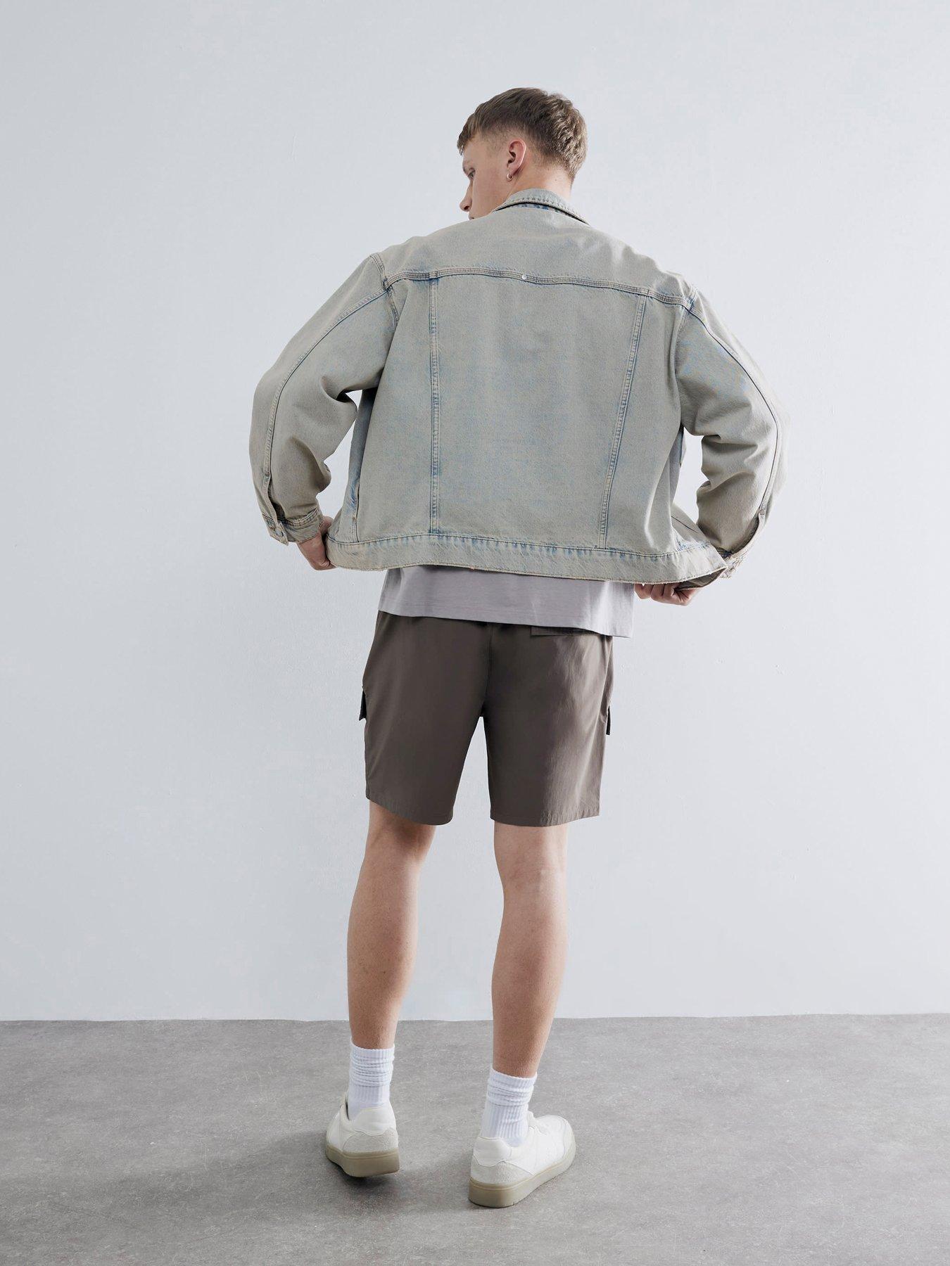 Image 2 of 4 of River Island Mayer Stretch Cargo Shorts - Beige