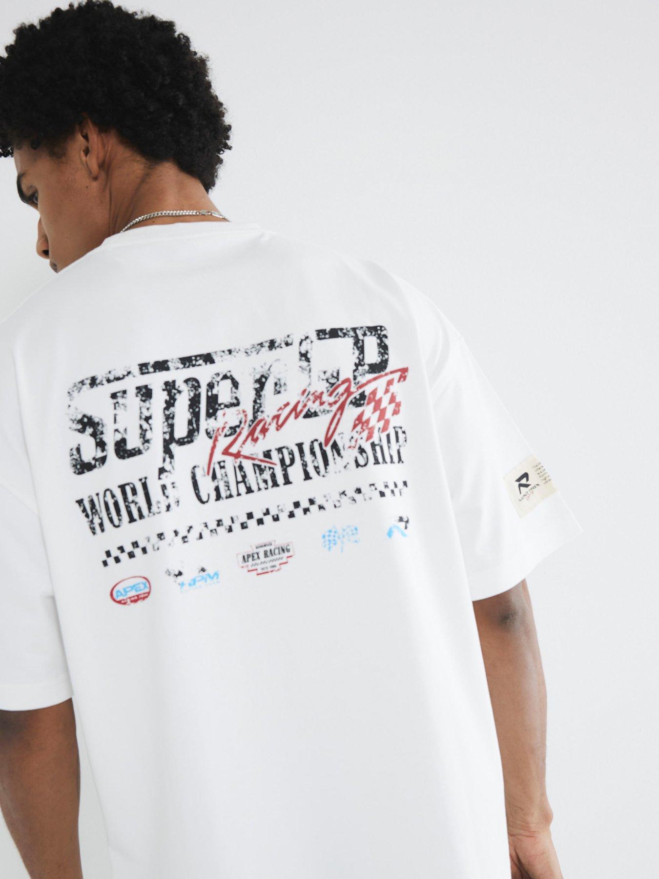 River Island Racing Graphic T-Shirt - Cream