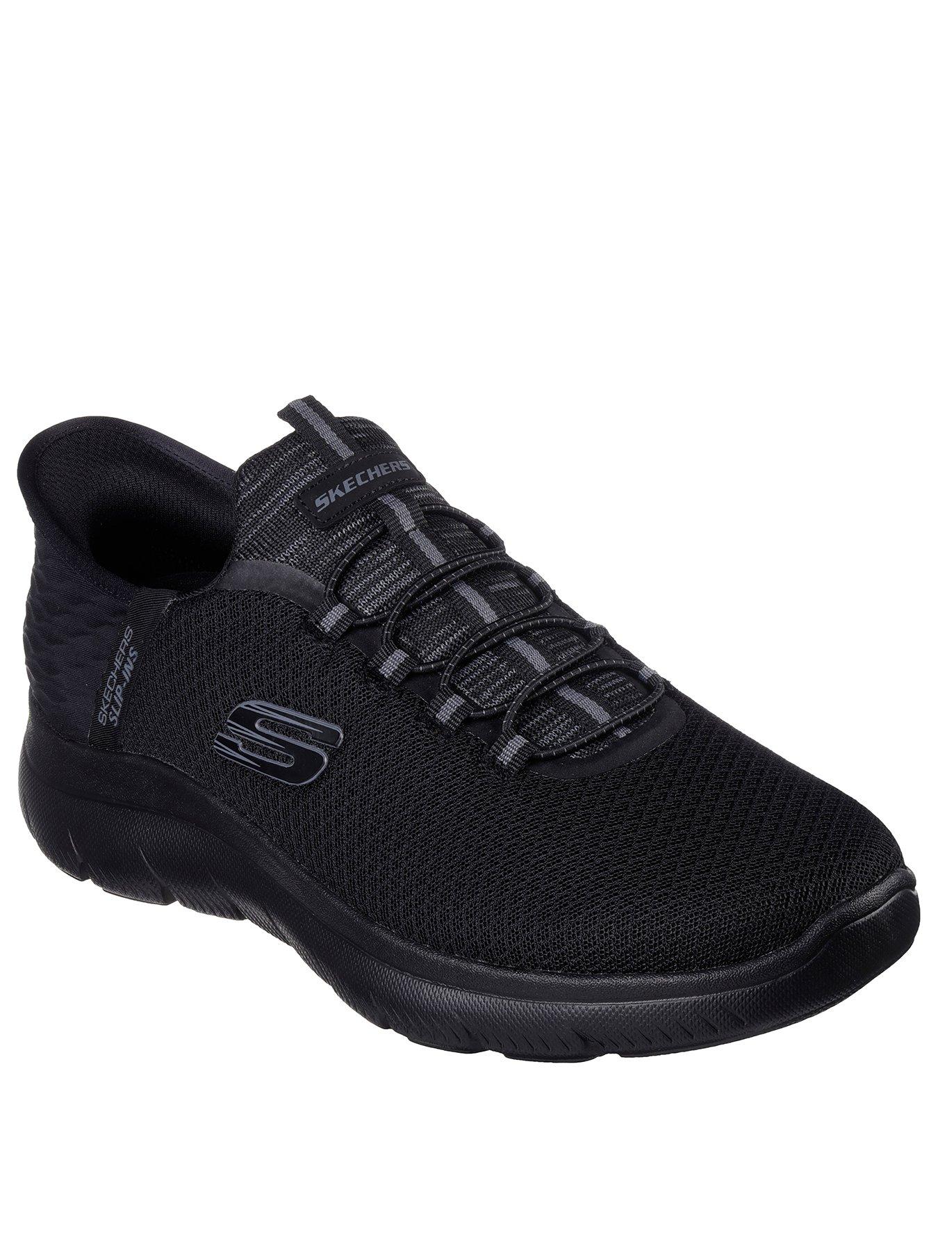 skechers-summits-wide-fit-mesh-slip-on-trainers--blackstillFront