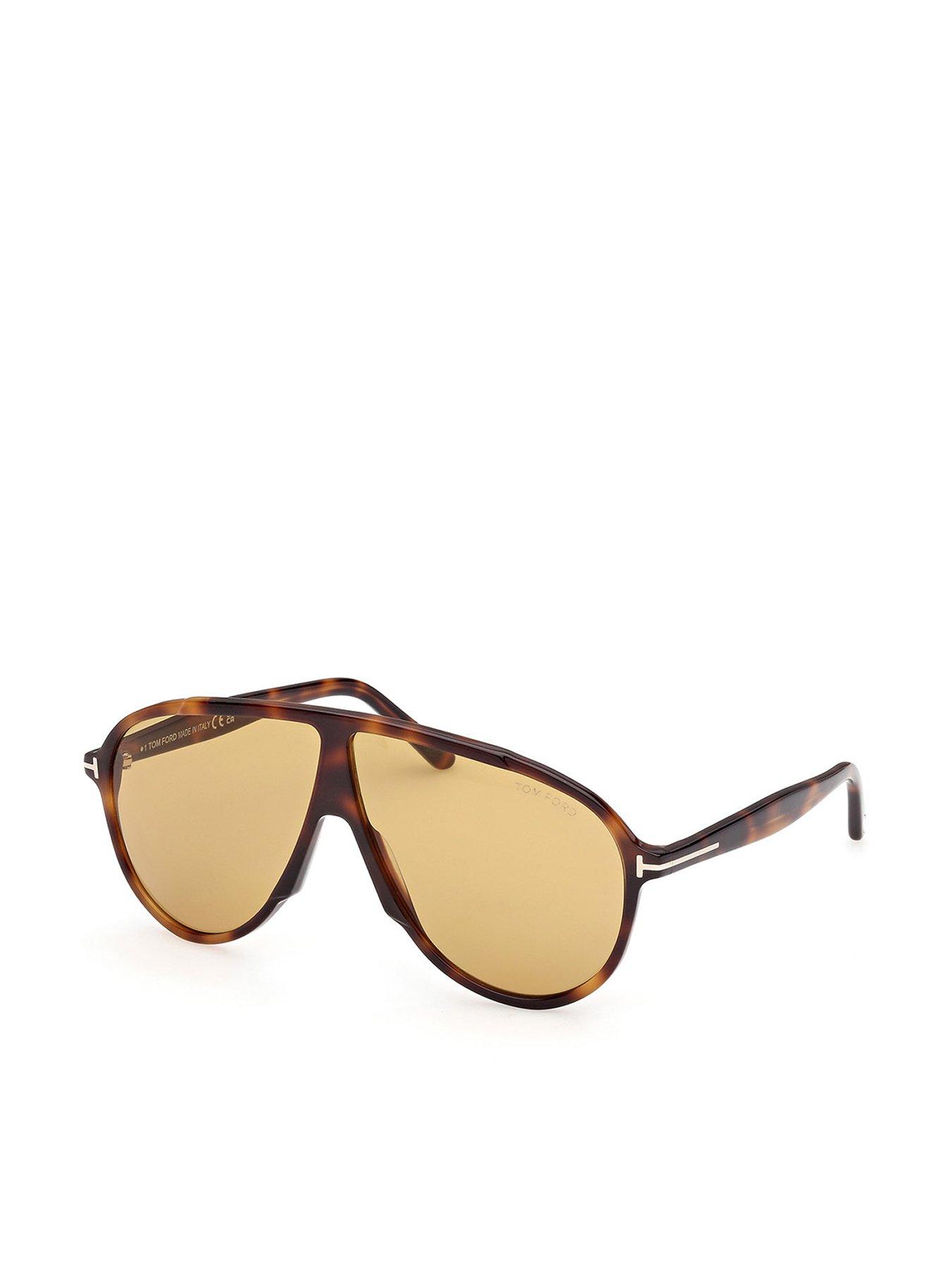 Tom Ford Vladimir Pilot Acetate Sunglasses - Blonde Havana in Brown