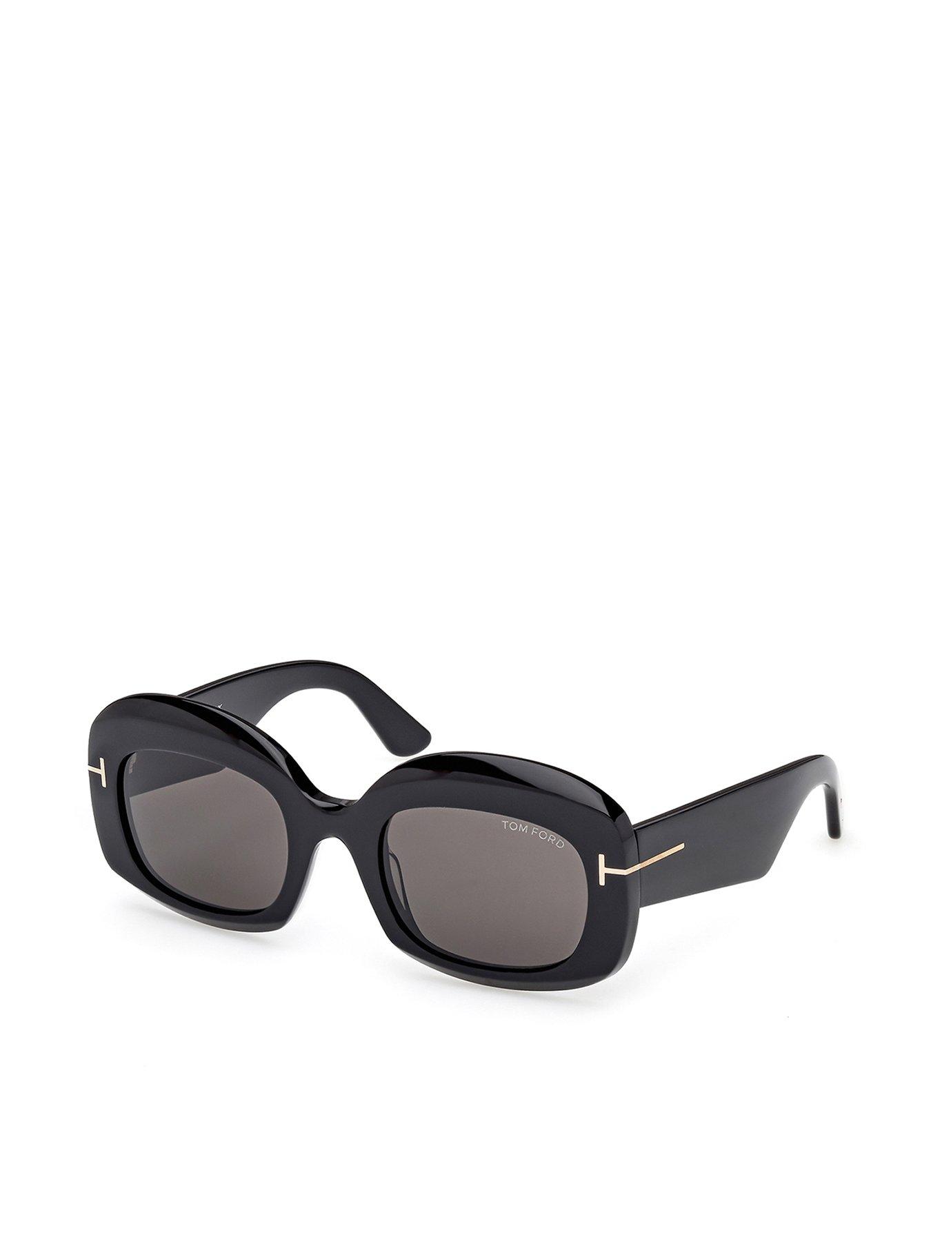 undefined Carmen Rectangular Acetate Sunglasses - Sleek Black