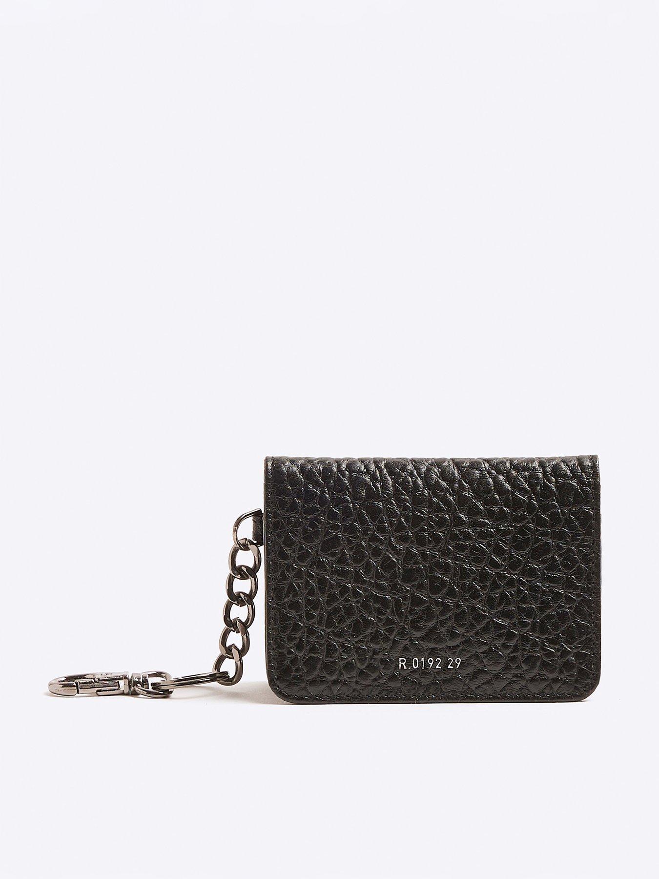 River Island Fold Out Clip Card Holder - Black