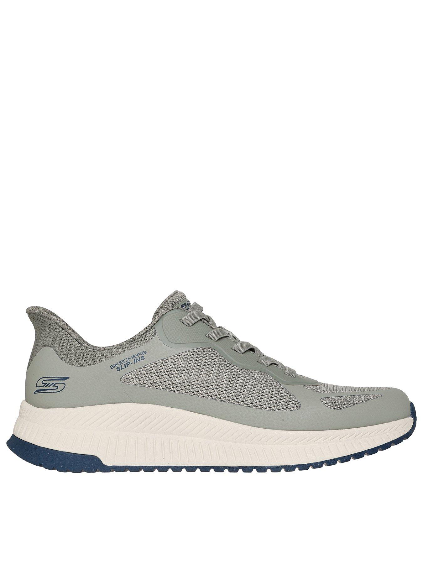 Skechers Bobs Squad 4 Slip- Ins Lace Up Trainers- Light Khaki