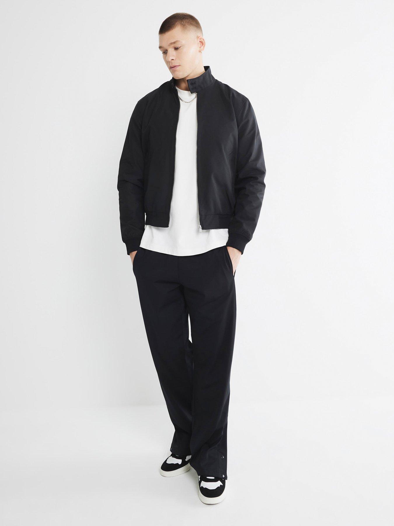 Image 2 of 5 of River Island Cotton Funnel Harrington Jacket - Black