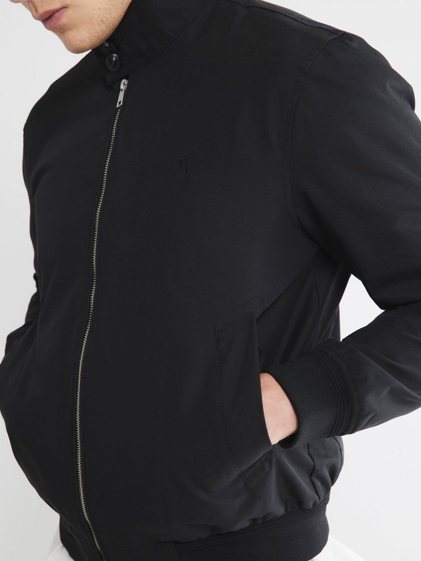 Image 3 of 5 of River Island Cotton Funnel Harrington Jacket - Black