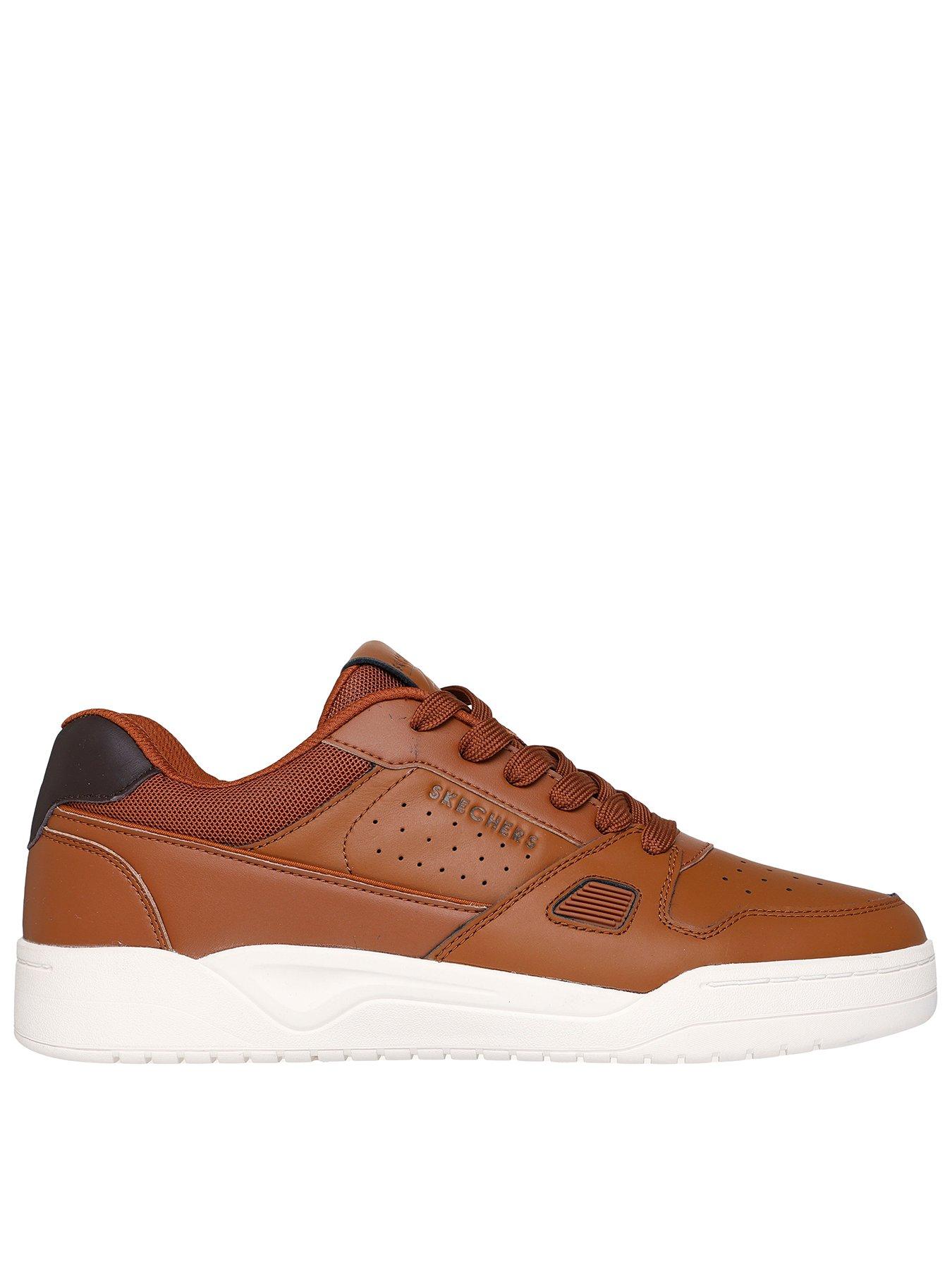 Skechers Koopa Leather Trainers- Brown